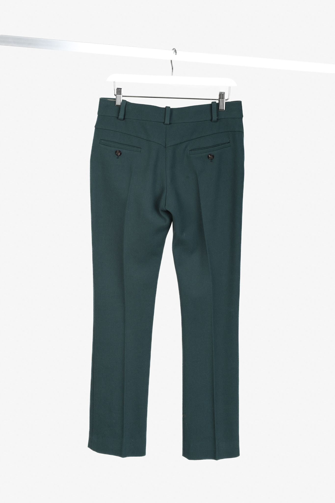 Chloe Chloe Green Wool Trouser Pants Size 30" / US 8 / IT 44 - 2 Thumbnail