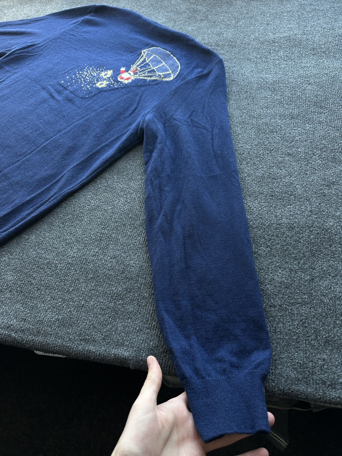 Breitling BREITLING 🚨 CHRISTMAS SANTA CLAUS BIG LOGO BLUE MEN SWEATER Size US XL / EU 56 / 4 - 9 Thumbnail