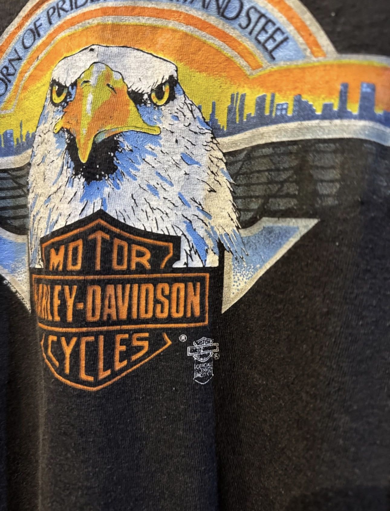 Harley Davidson Vintage Harley Davidson Eagle Logo T-Shirt Size US L / EU 52-54 / 3 - 4 Thumbnail
