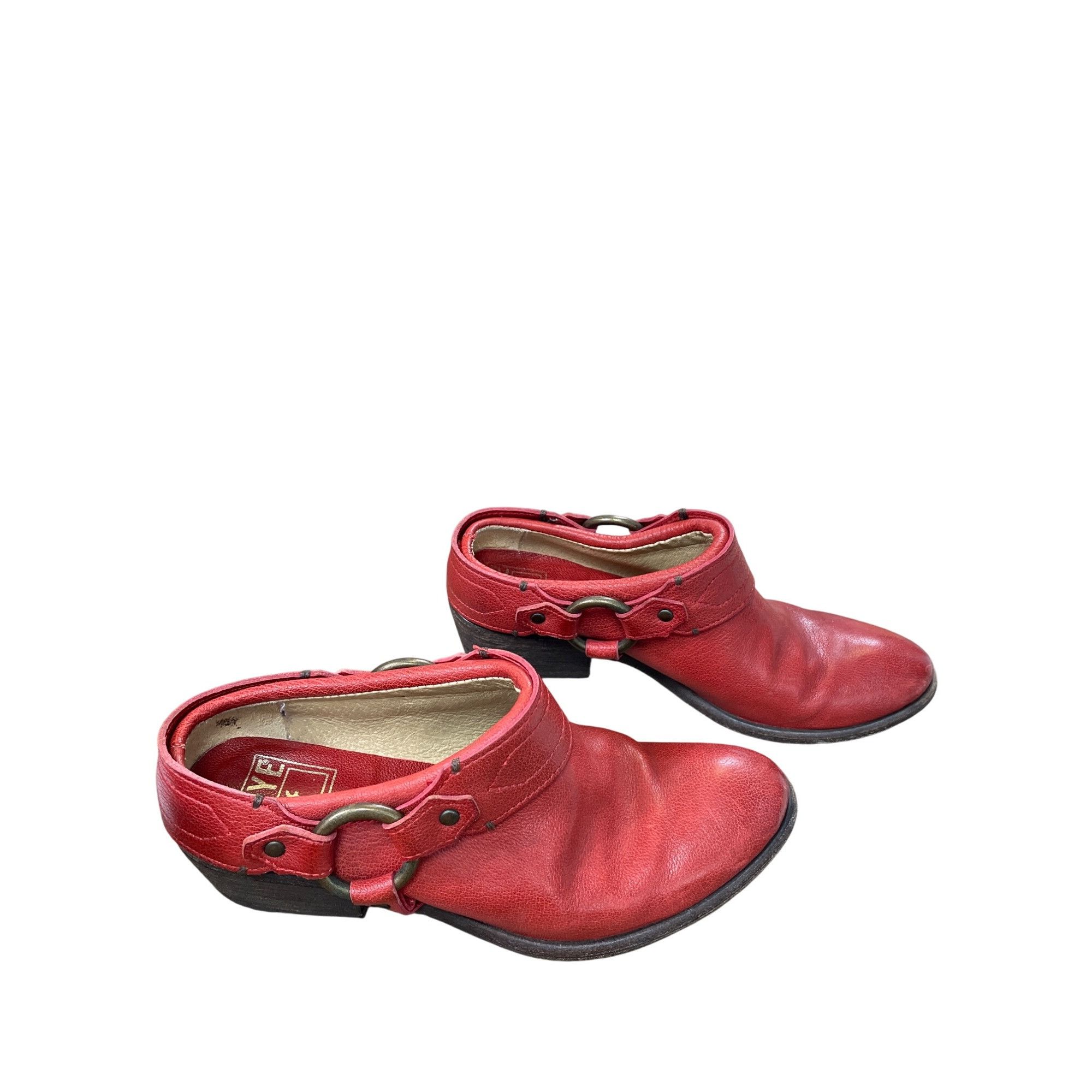 Frye Frye Vintage womans Leather Red Harness Mules Booties shoes Size US 7 / IT 37 - 4 Thumbnail