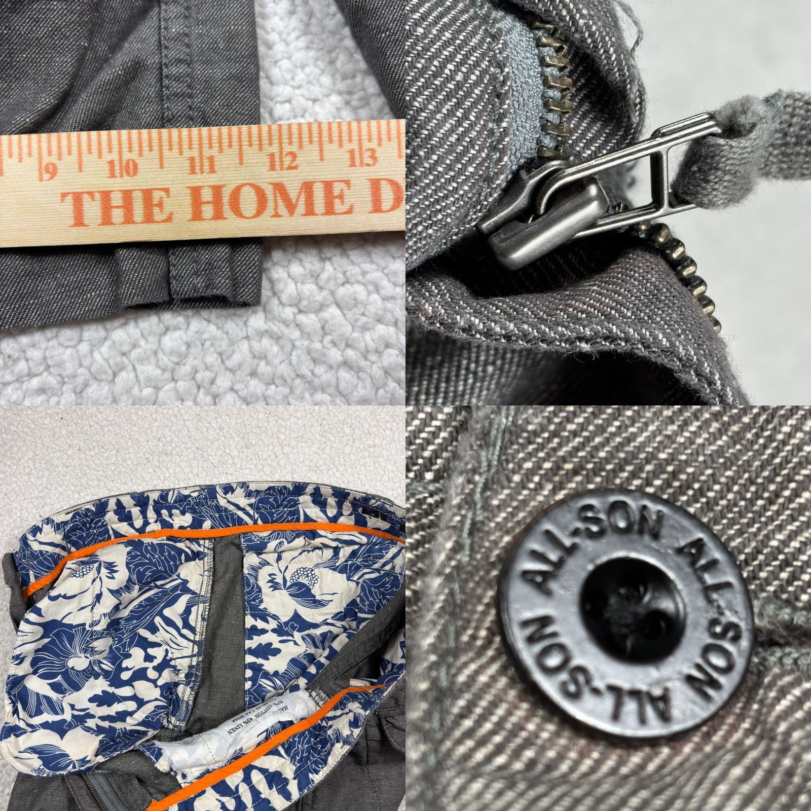 Vintage VINTAGE All Son Cargo Shorts Mens 32 Gray 90s Hong Kong Cotton Linen Casual Cargo Shorts Mens 32 Mens Size US 32 / EU 48 - 8 Thumbnail