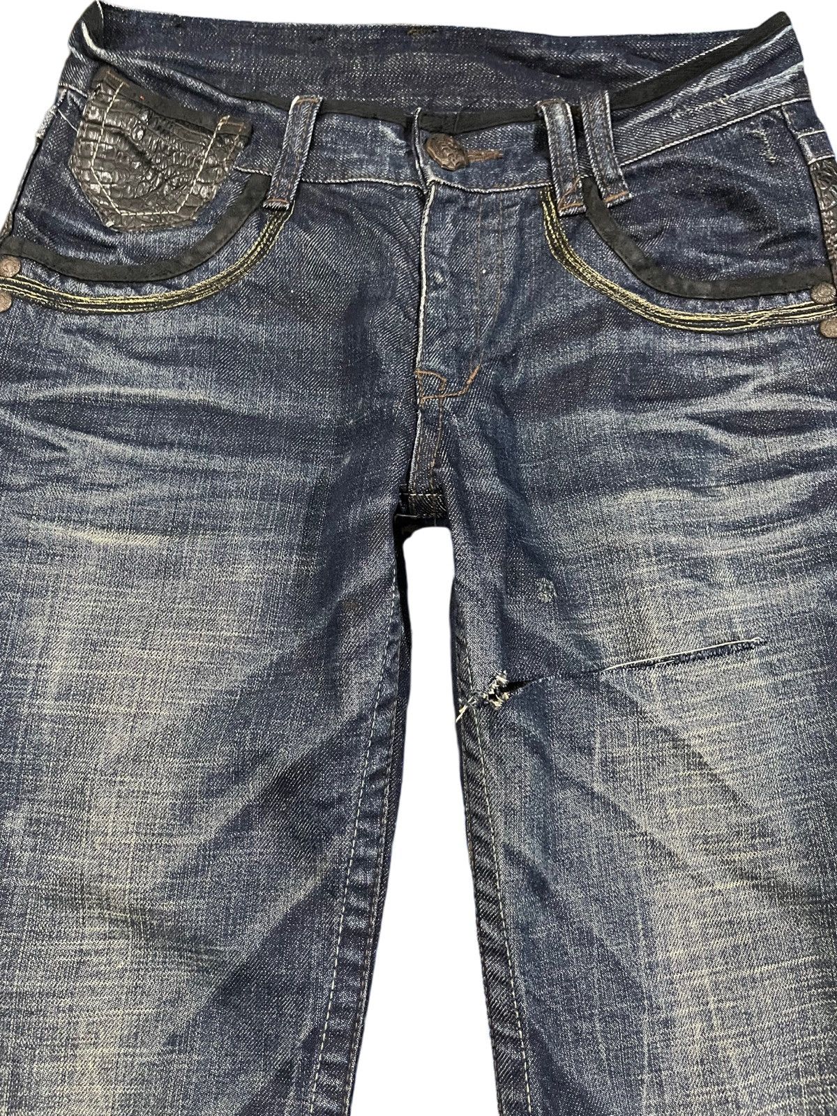 Japanese Brand Vintage Red Pepper Stars Punk Distressed Denim Size US 30 / EU 46 - 3 Thumbnail