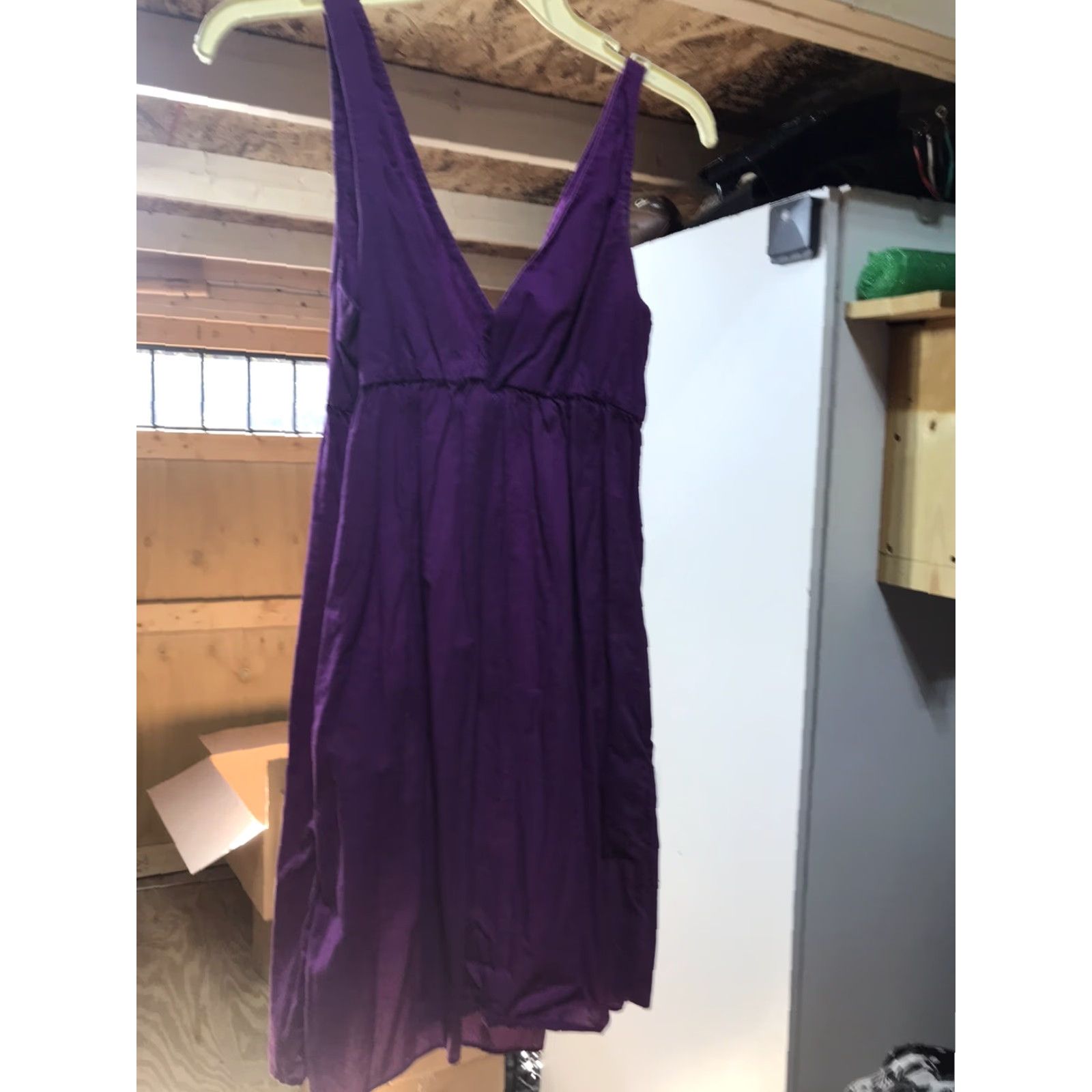 Old Navy Old Navy Deep Purple 100% Cotton Double V-Neck Dress W/Pockets WomensSize Small Size S / US 4 / IT 40 - 2 Thumbnail