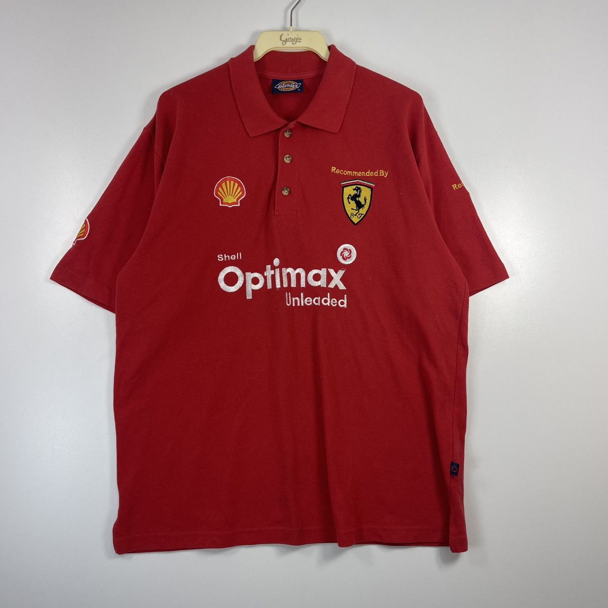 Ferrari 90s Vintage 1996 Michael Schumacher Ferrari F1 Polo Shirt Size US L / EU 52-54 / 3 - 1 Thumbnail