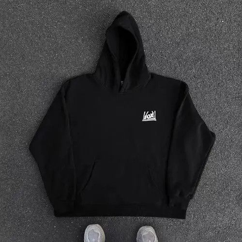Japanese Brand Hip Hop Creative Letter Graffiti Print XL Hooded Sweatshirt Size US XL / EU 56 / 4 - 2 Thumbnail