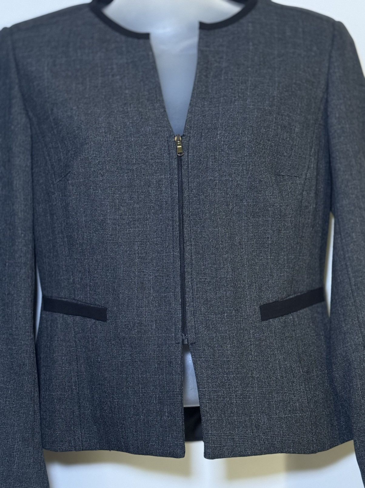 Other Sandro Ferrone Roma Grey Zippered Blazer Jacket Size M / US 6-8 / IT 42-44 - 4 Thumbnail