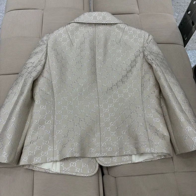 Gucci Gucci Double G full-print lapel single-breasted beige wool Size XS / US 0-2 / IT 36-38 - 2 Thumbnail