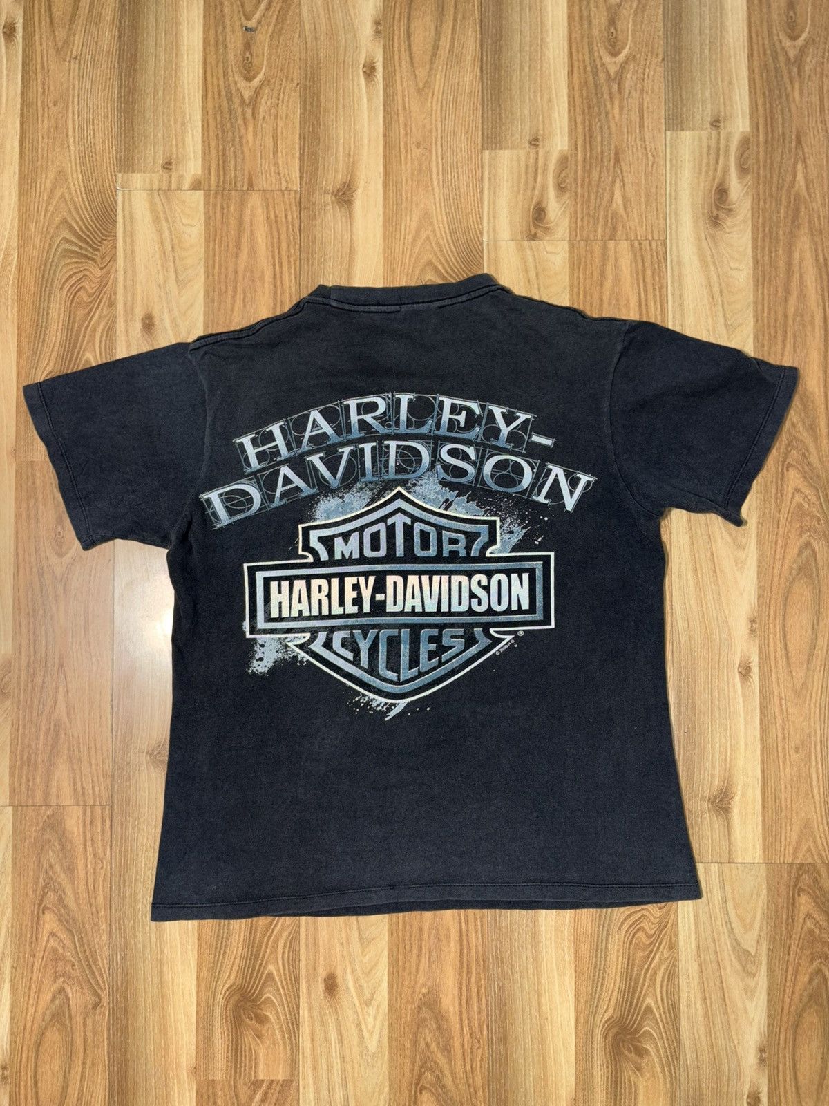 Other 1987 3D Emblem Harley Davidson Eagle &Bike Reconstructed Tee Size US L / EU 52-54 / 3 - 2 Thumbnail