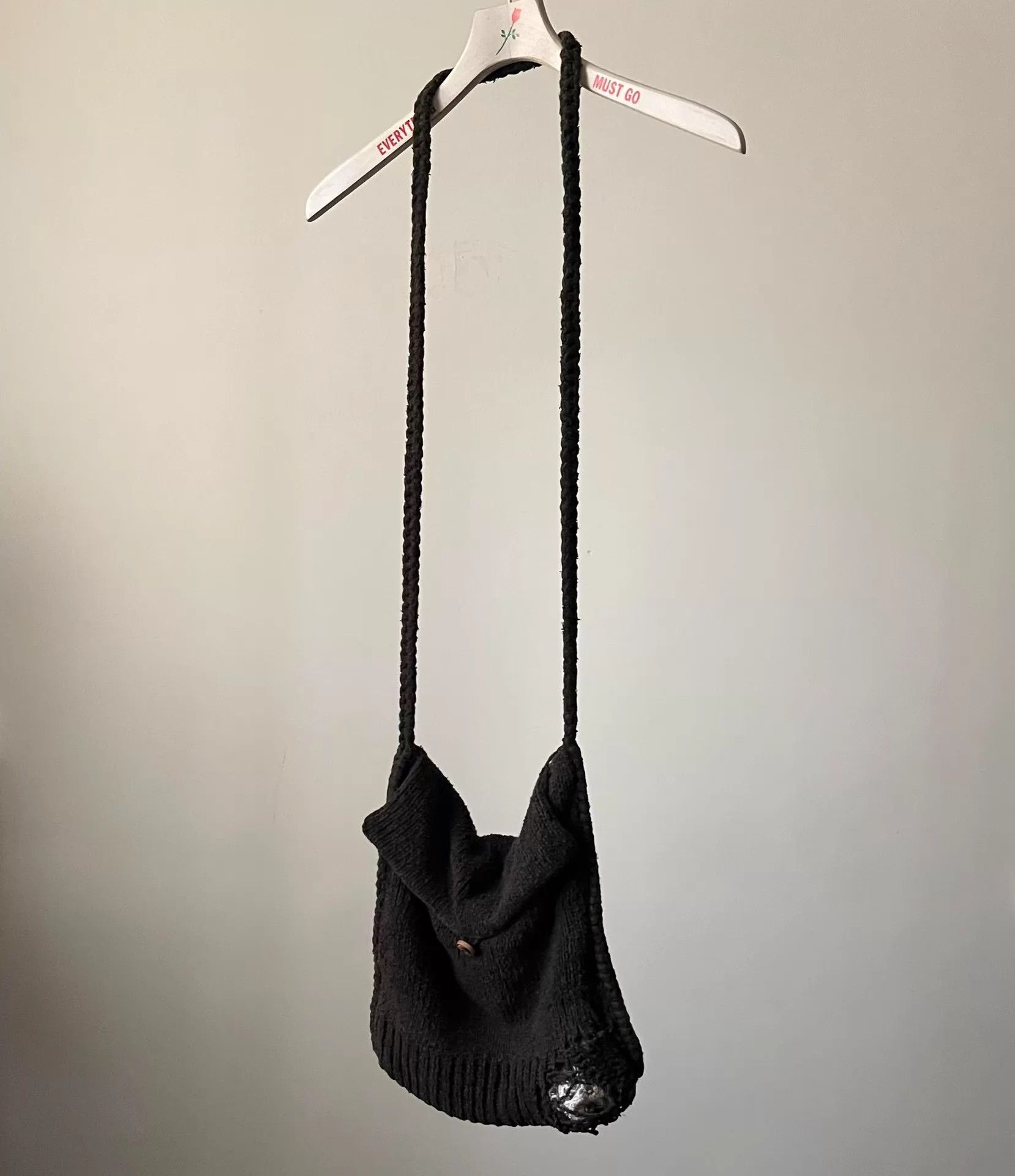 Number (N)ine Number (N)ine 03AW Grunge Scab Knit Crossbody Bag Size ONE SIZE - 1 Thumbnail