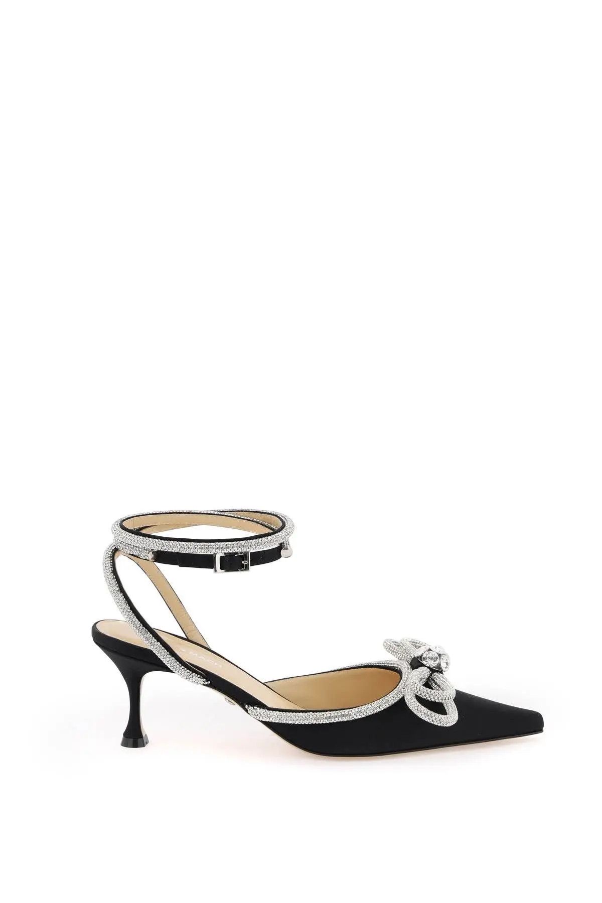image of Mach&mach O1S22I1N1223 Satin Pumps In Black Shoes, Women's (Size 7)