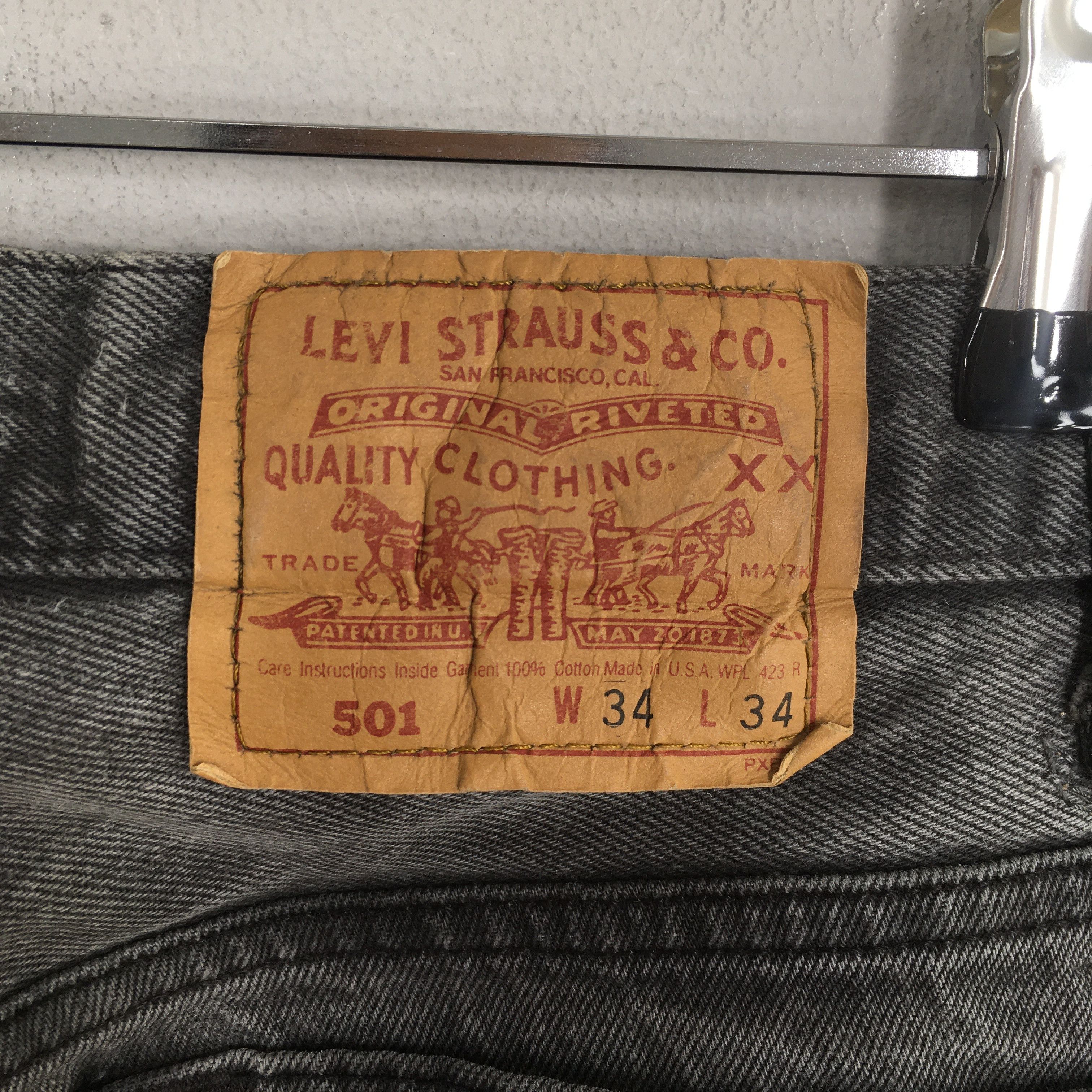 Levi's Size 29x28.5 Vintage 90s Levi's 501 Black Jeans S1051 Size US 29 - 11 Thumbnail