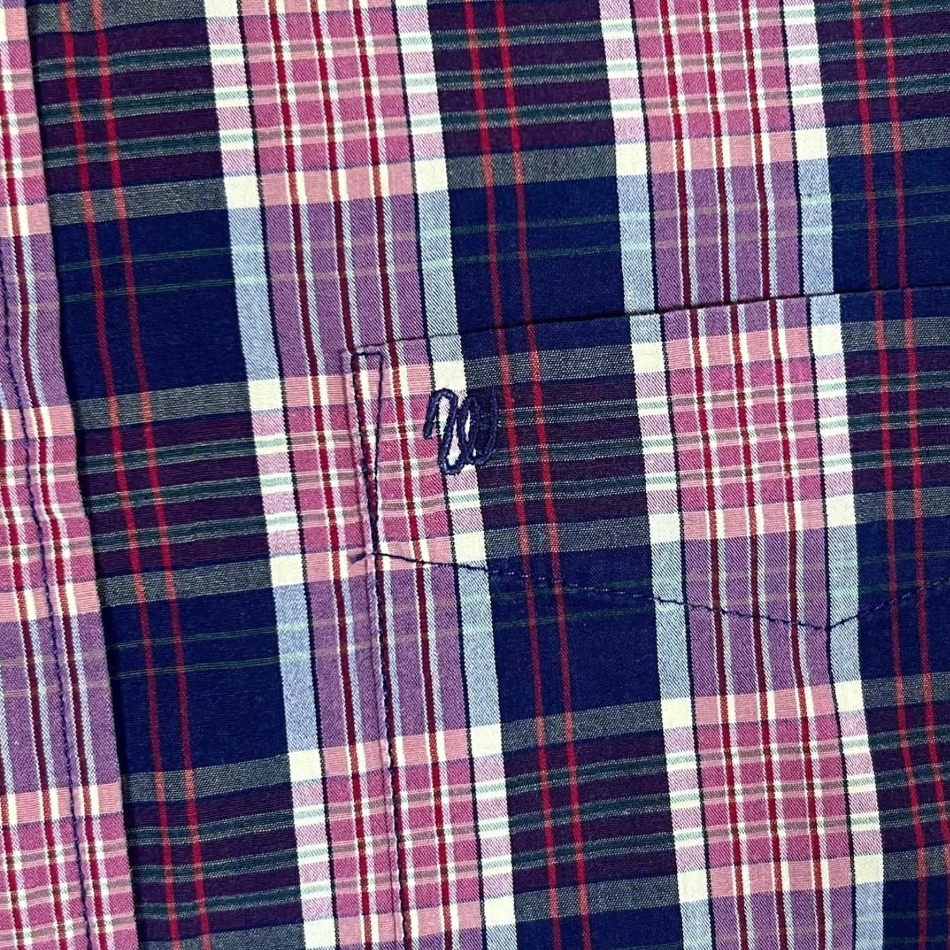 Wrangler WRANGLER Regular Navy Pink White Plaid Check Long Sleeve Cotton Shirt Large Size US L / EU 52-54 / 3 - 3 Thumbnail