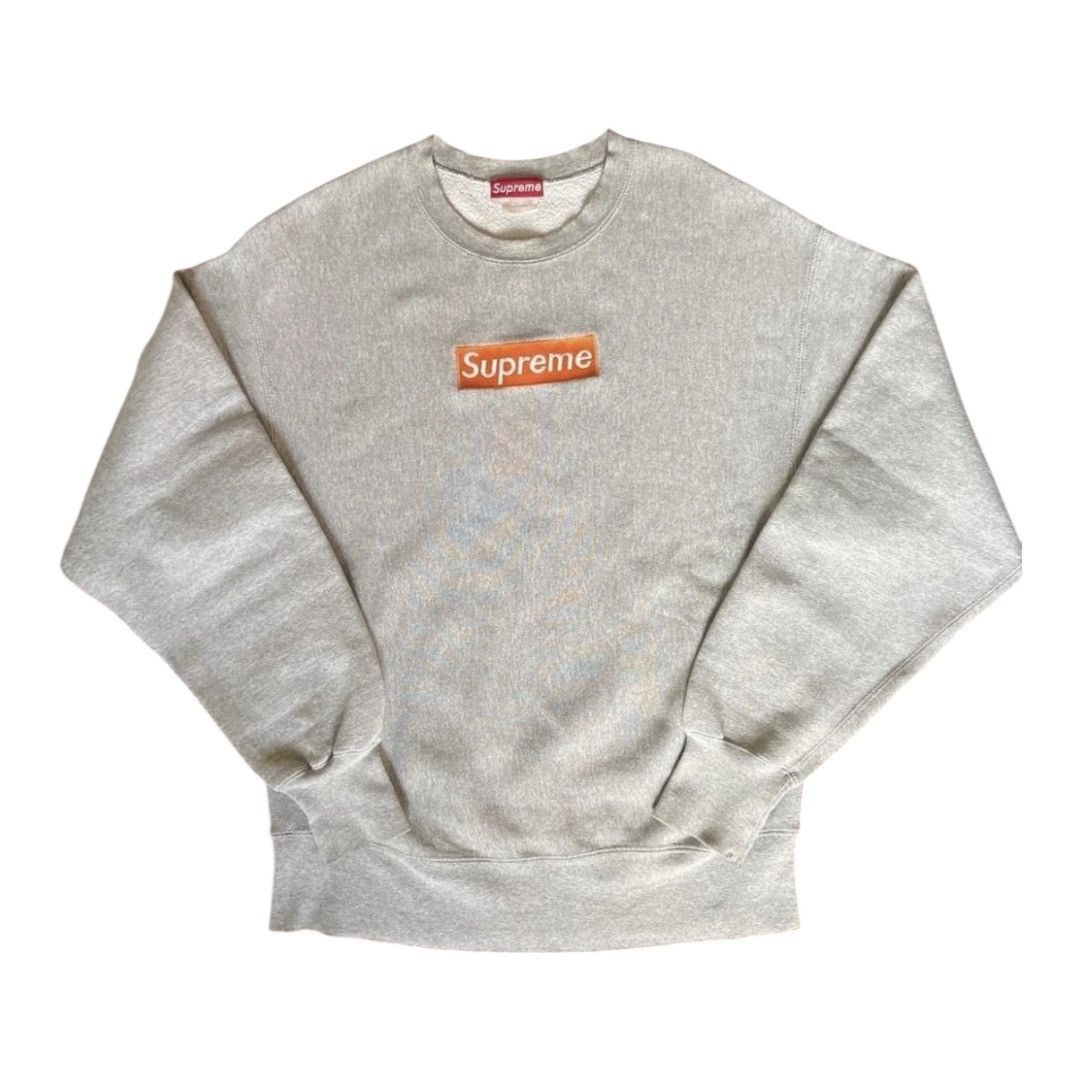 Supreme VINTAGE 1995 Supreme Orange on Grey Box Logo Sweatshirt Size US L / EU 52-54 / 3 - 1 Thumbnail