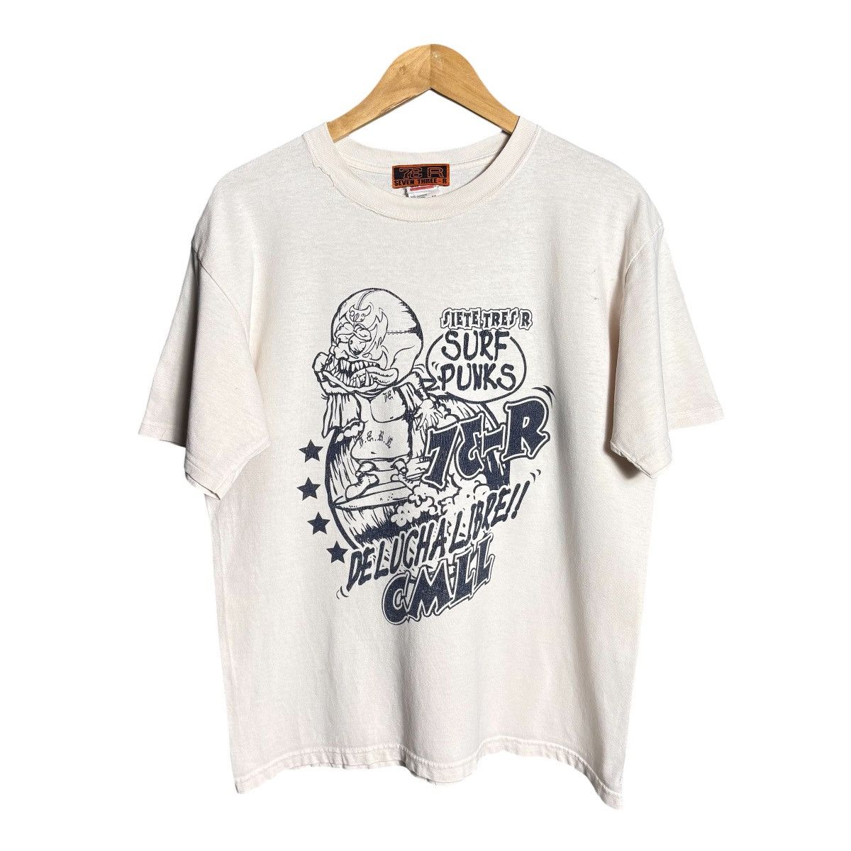 Vintage VTG 90s Surf Punk 73 R Seven Three-R CMLL Lucha Libre Tee Size US M / EU 48-50 / 2 - 1 Thumbnail