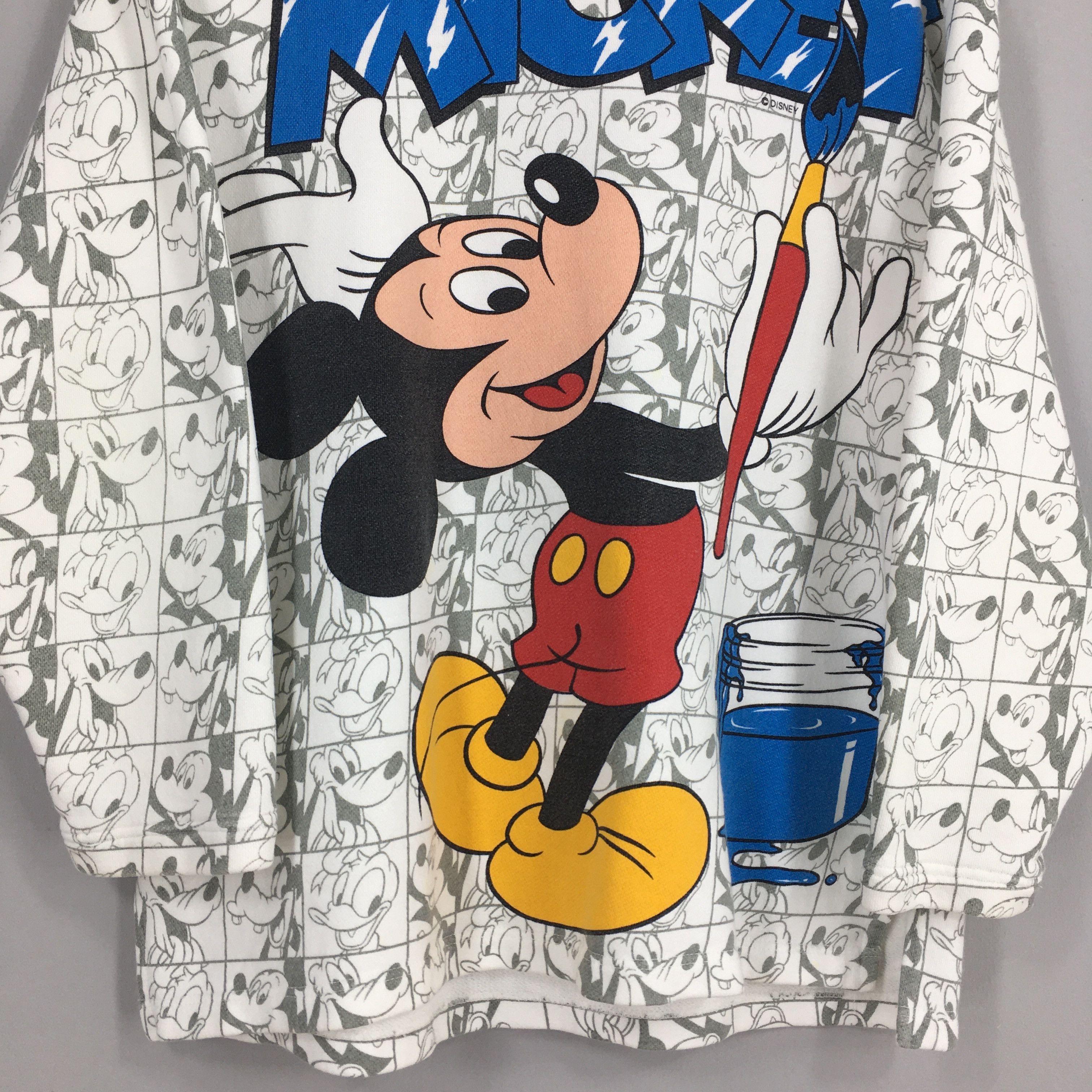 Disney Vintage 90s Mickey Mouse Goofy Sweatshirt White Large Size US L / EU 52-54 / 3 - 3 Thumbnail