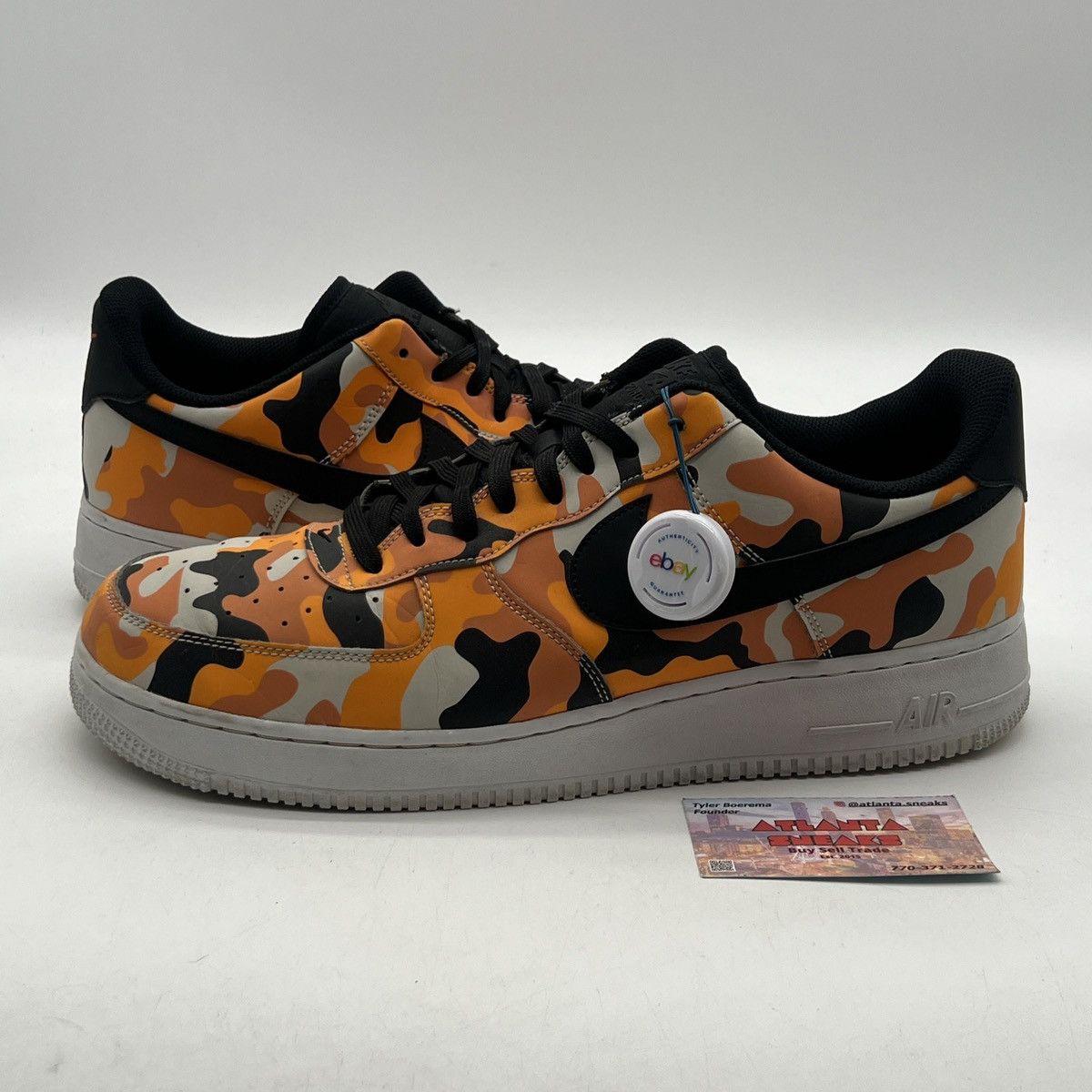 Nike Air Force 1 07 orange camo Size US 14 / EU 47 - 1 Thumbnail