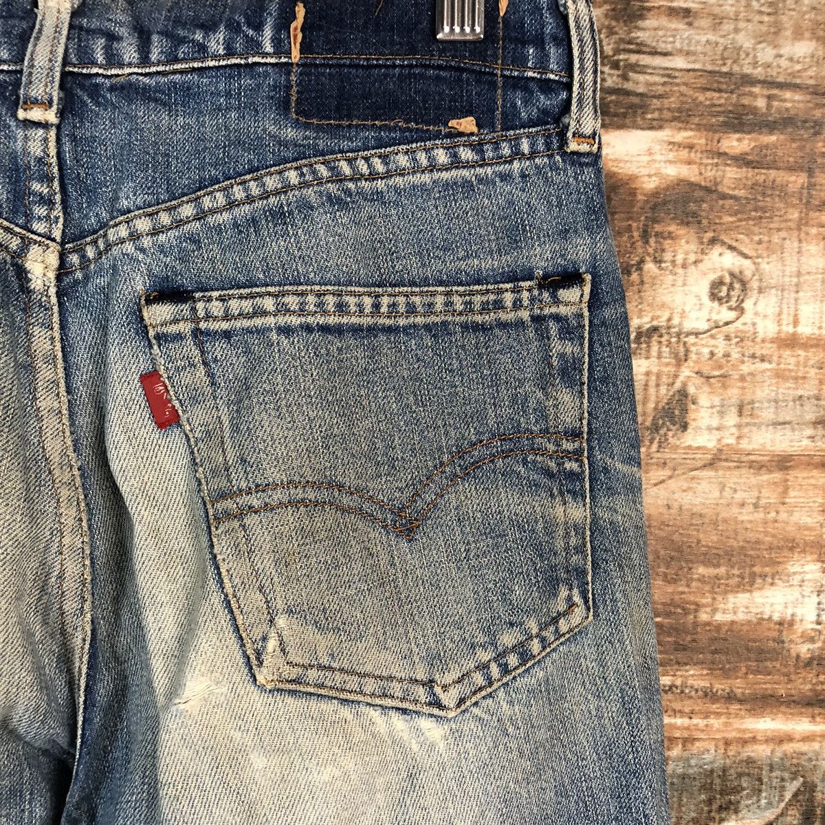Levi's DLL Levis Blue ripped vintage Denim Pants #C240 Size US 27 - 20 Thumbnail