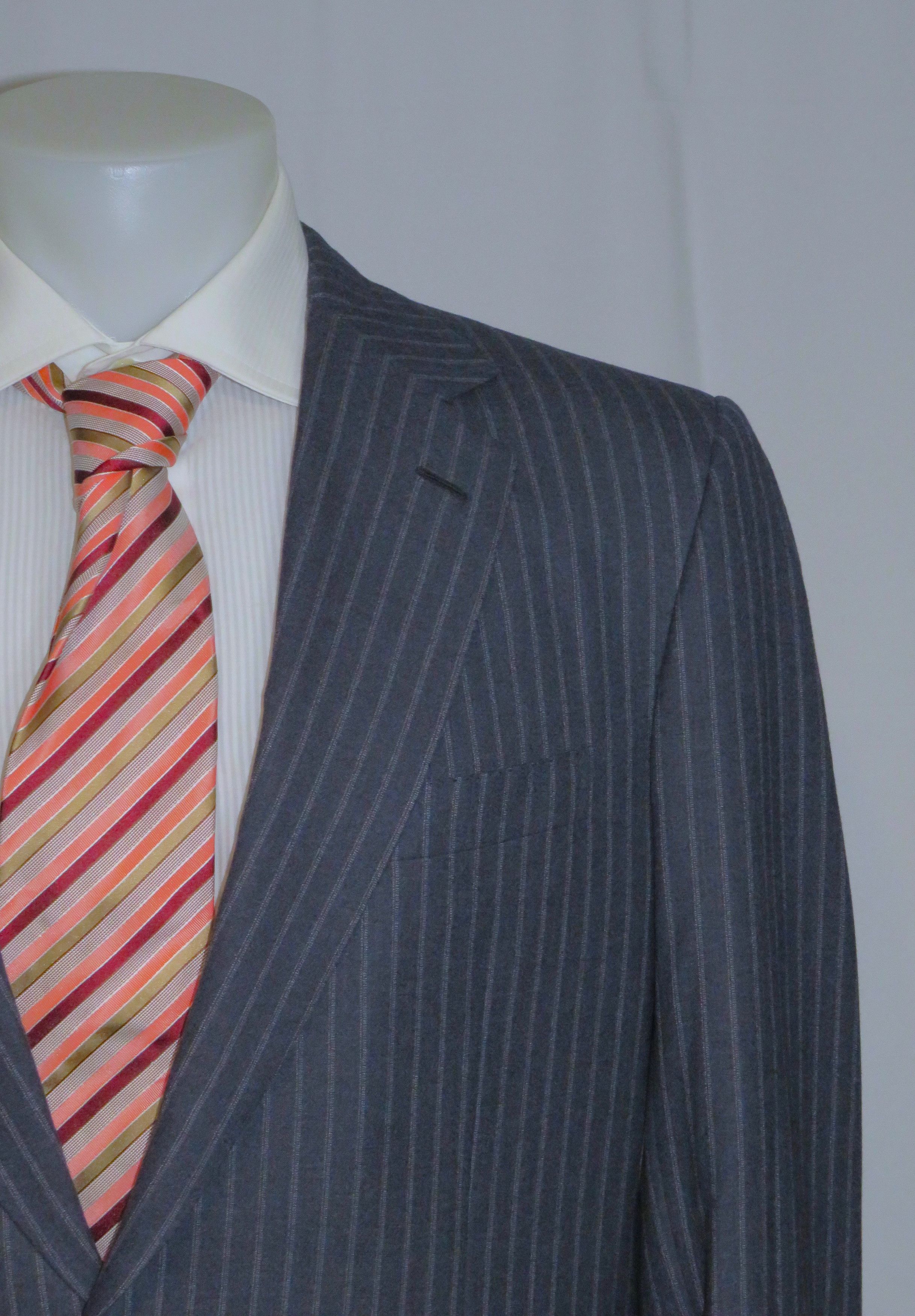 Brioni Nomentano Super 160 Custom Made Blue Striped Suit 42L NWT Size 42L - 5 Thumbnail