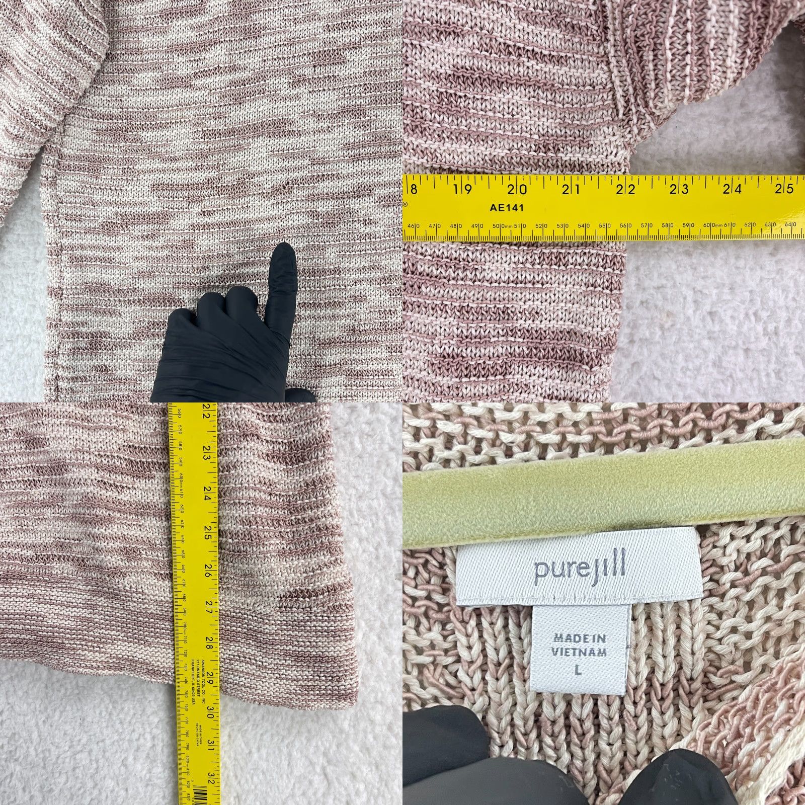 J. Jill J. Jill Pink Knit Boat Neck Sweater Women Large 3/4 Sleeve Pullover Casual Knit Heavyweight Cotton Polyester Knit Pullover Women's Sweater 90s? Size L / US 10 / IT 46 - 8 Thumbnail