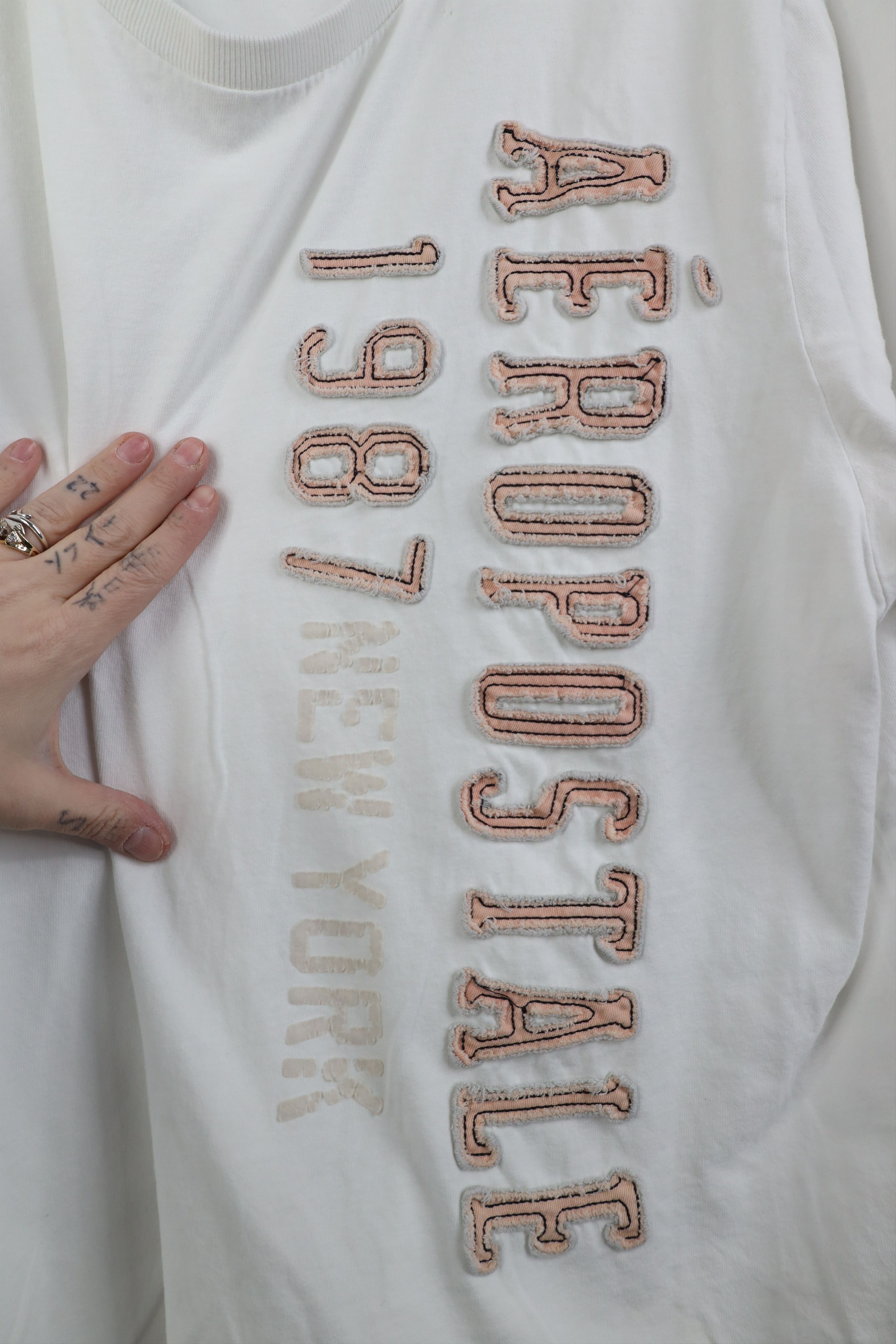 Aeropostale Vintage 90s Y2K Aeropostale Spell Out T-Shirt White Cotton Size US XXL / EU 58 / 5 - 4 Thumbnail