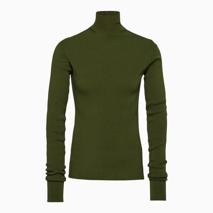 image of Prada O1D2Blof0524 Turtleneck Pullover In Military Green, Men's (Size Medium)