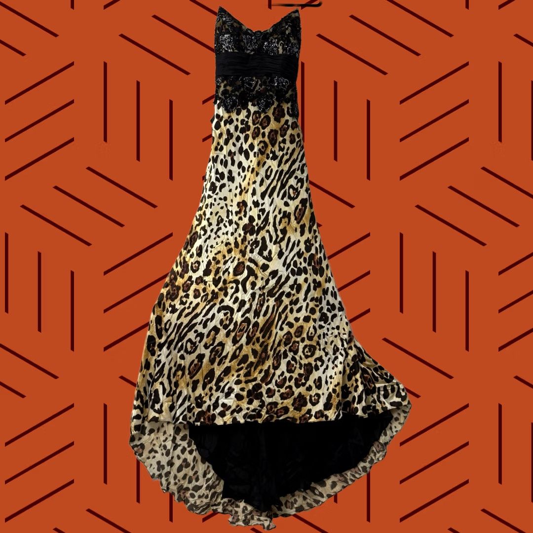 Vintage SHERRI HILL Silk Leopard Print Dress Animal Print Sleeveless Size 14 Size XL / US 12-14 / IT 48-50 - 1 Thumbnail