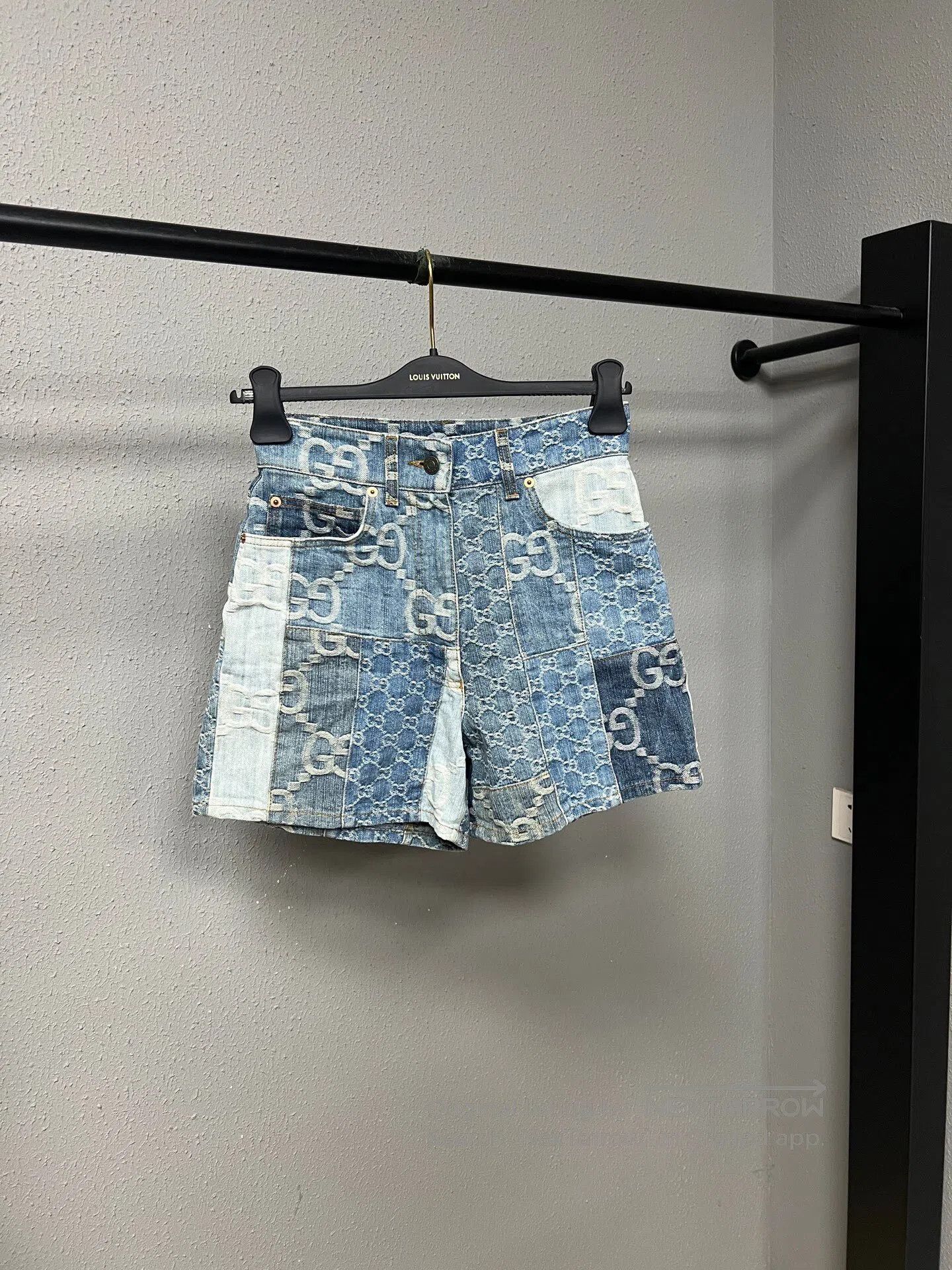Gucci Guicci Distressed Patch All-Over Print Denim Shorts| Size 24" / US 00 / IT 34 - 1 Thumbnail