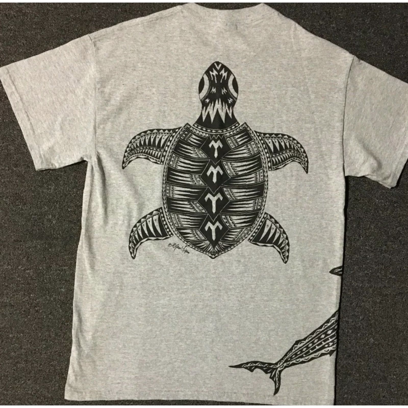 Vintage VINTAGE Turtle & Shark All Over Print Shirt M Gray / Gray M NS Size US M / EU 48-50 / 2 - 2 Thumbnail