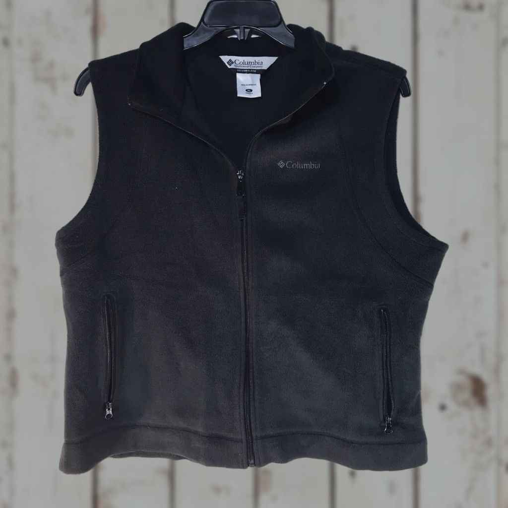 Vintage Columbia Vest Womens XL Black Fleece Full Zip Indonesia Size XL / US 12-14 / IT 48-50 - 1 Thumbnail