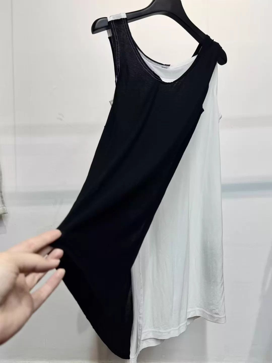 Yohji Yamamoto Yohji Yamamoto B&W Colorblock Irregular Stretchy Dress NWT S Size S / US 4 / IT 40 - 5 Thumbnail