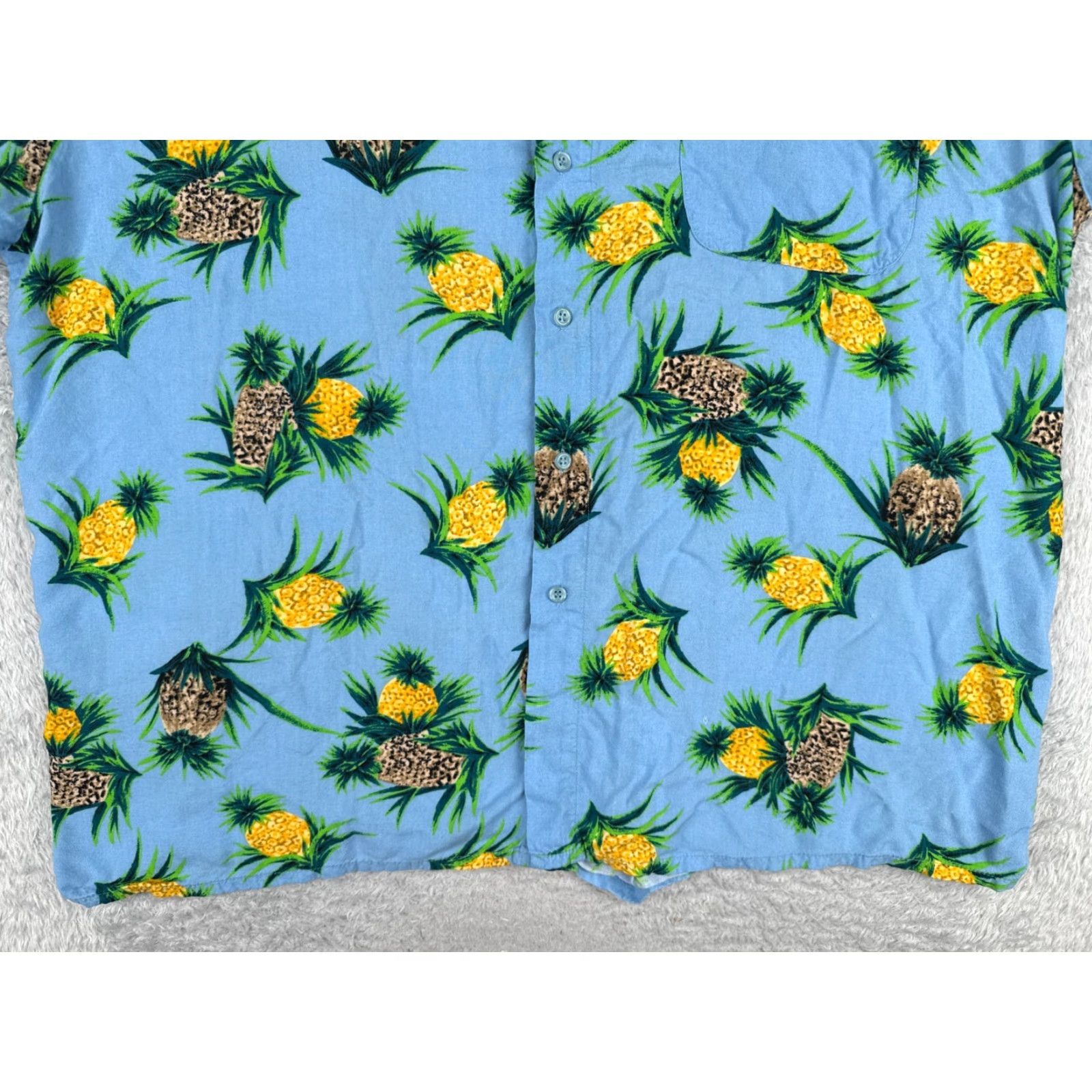 Vintage Puritan Hawaiian Shirt Mens XL Blue Floral All Over Print Button-Up 100% Rayon Size US XL / EU 56 / 4 - 5 Thumbnail