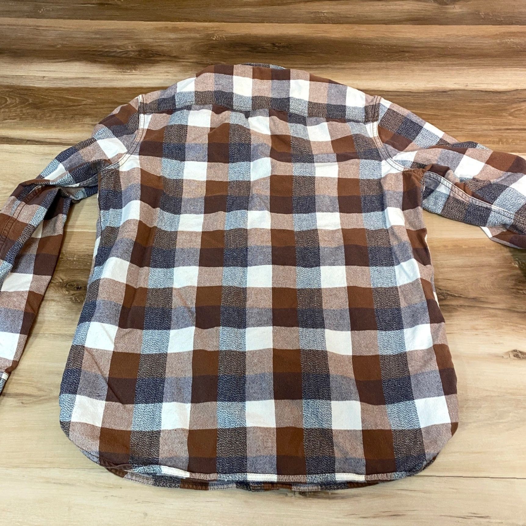 Vintage VINTAGE Wallin & Bros Flannel Shirt Men L Brown Plaid Button Up Cotton Buffalo Check Size US L / EU 52-54 / 3 - 7 Thumbnail