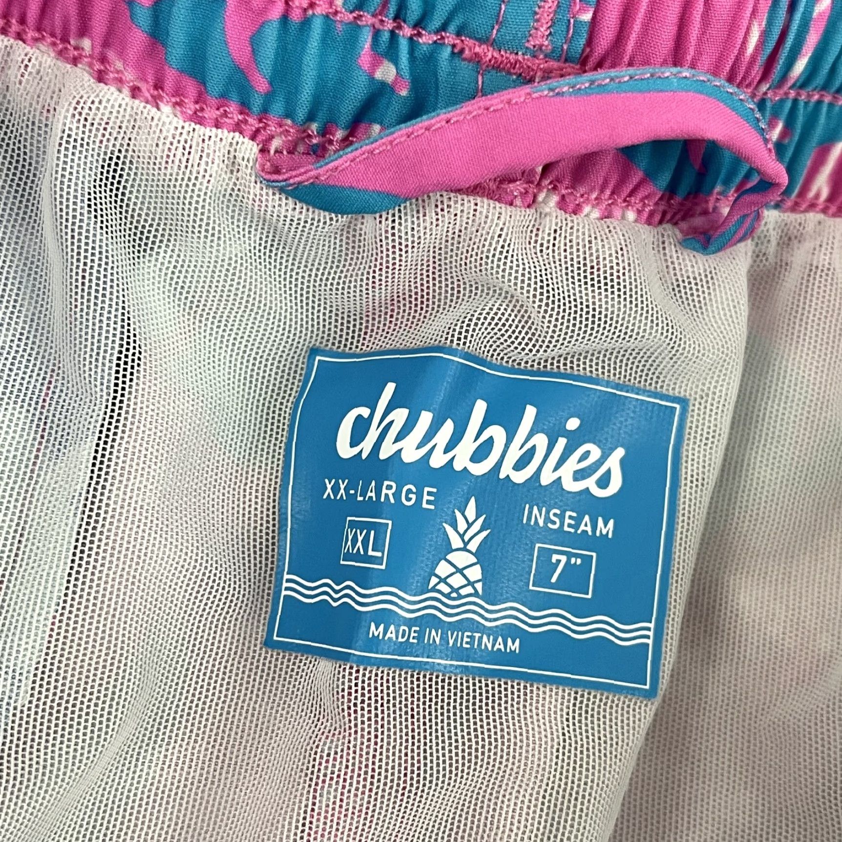Chubbies Chubbies Trunks Mens 2XL 7" Lined Hydrofoils Floral Tiger Pink Blue Board Size US 39 - 2 Thumbnail