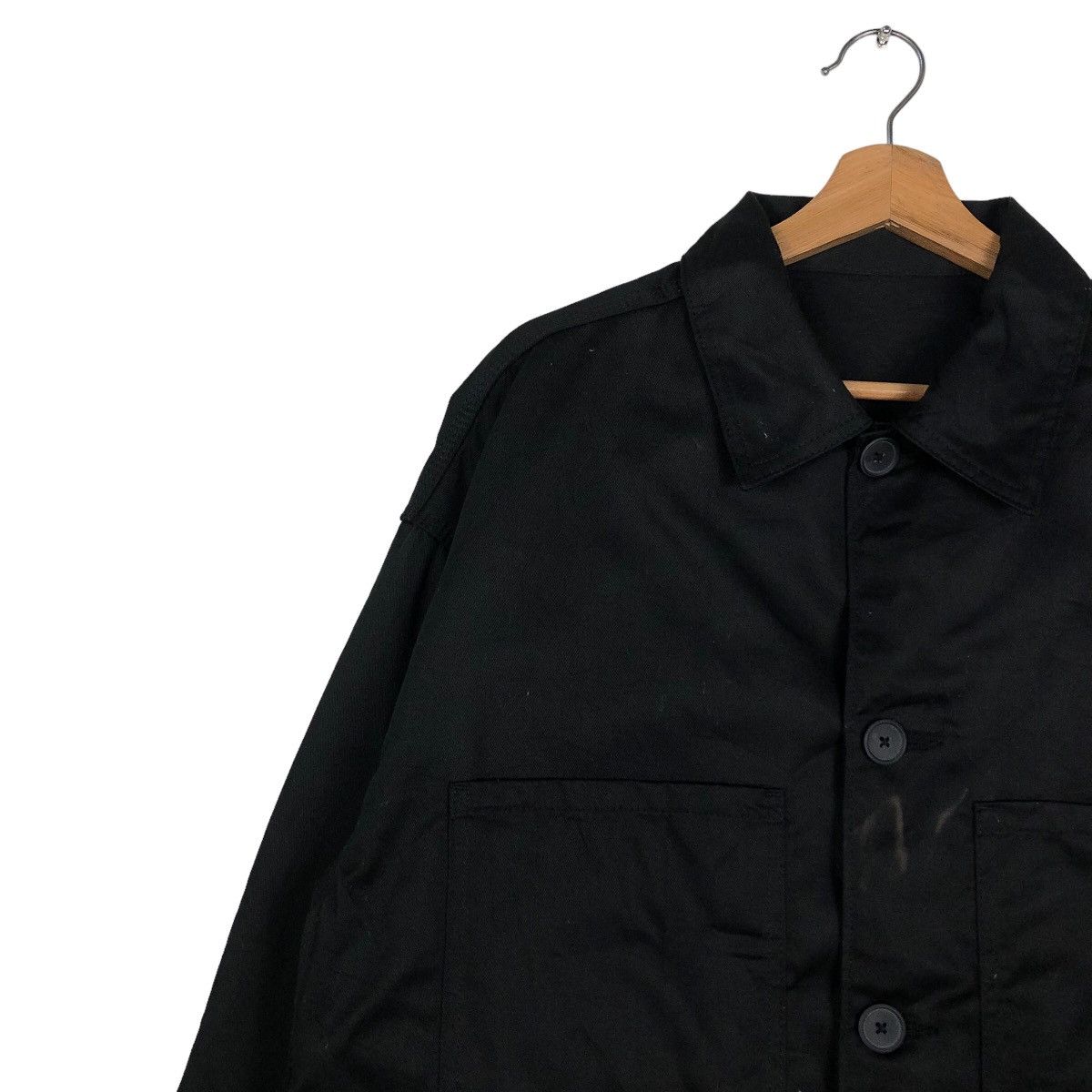 Japanese Brand 🔥Rich Black Vintage Chore Jacket Gu Japan Issey Miyake Size US L / EU 52-54 / 3 - 7 Thumbnail