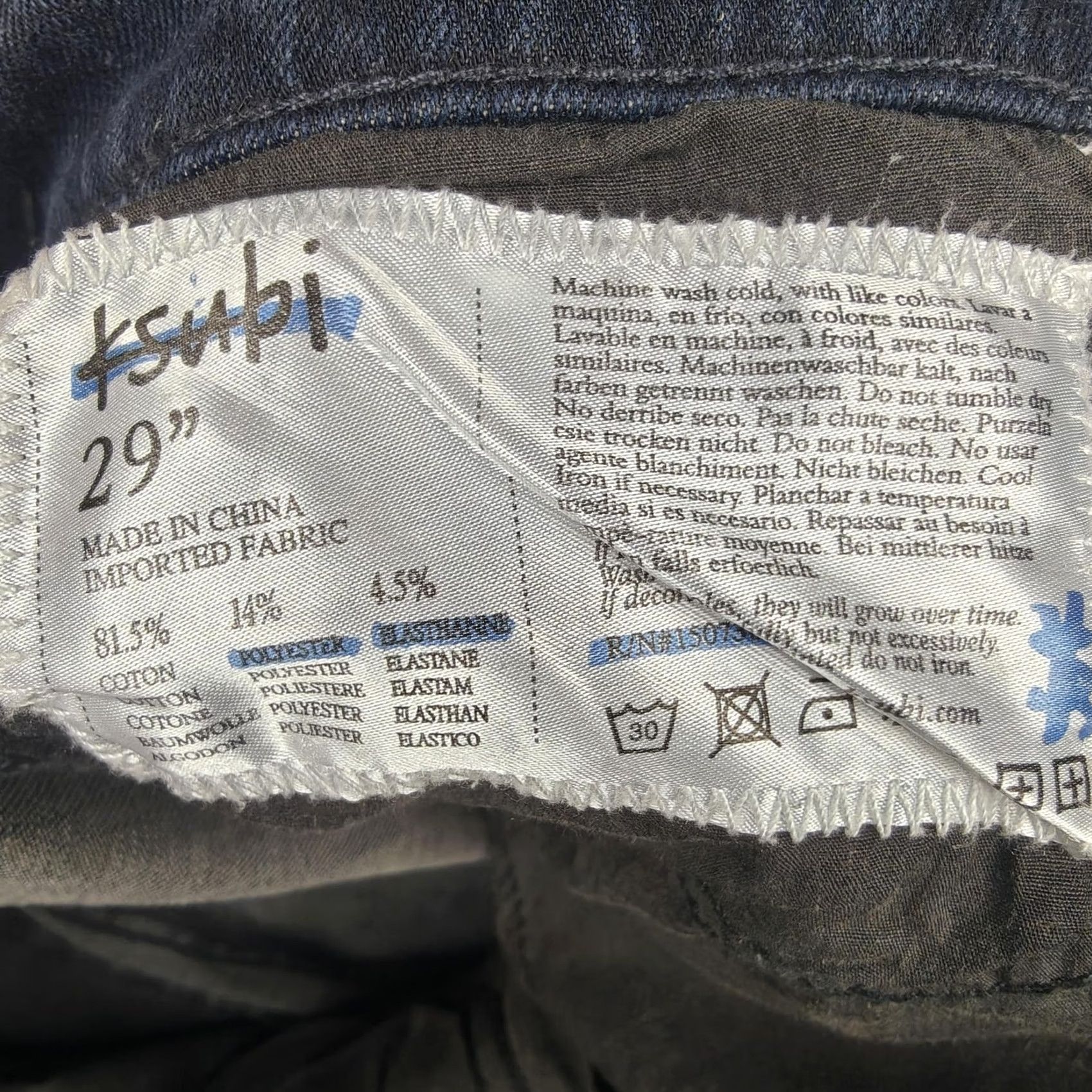 Ksubi Ksubi Mens Jeans 29x32 Blue Dark Wash Van Winkle Skinny Stretch Denim Pants Size US 29 - 4 Thumbnail