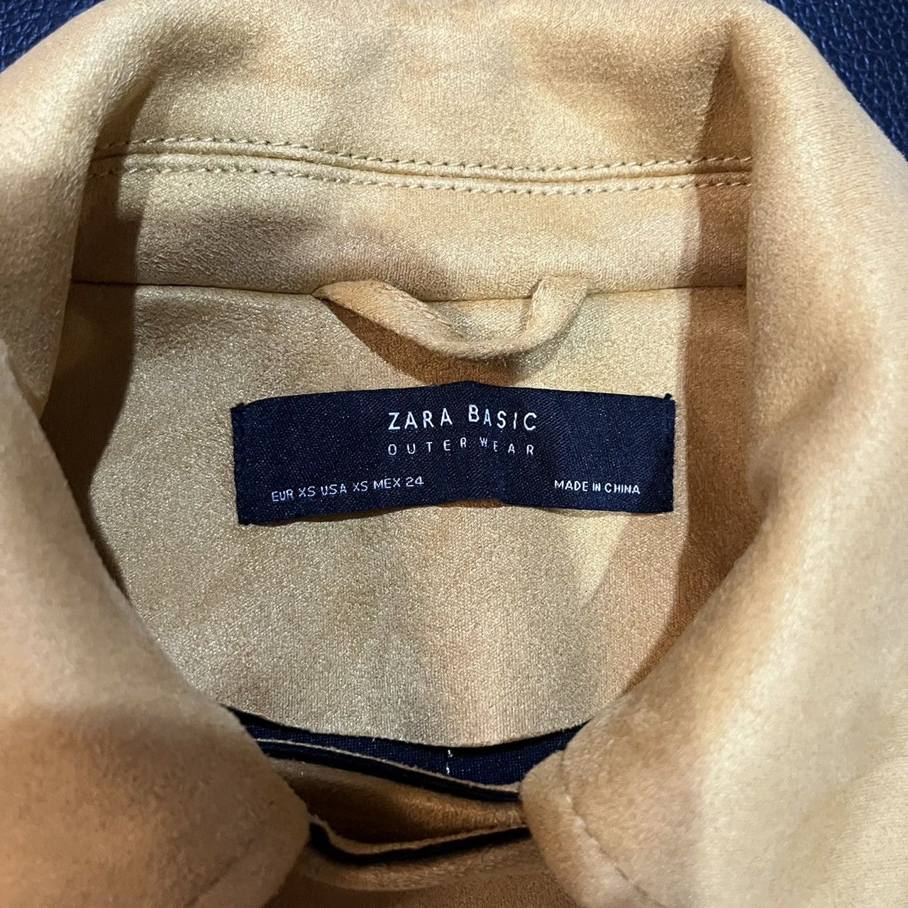 Zara ZARA Ladies Mustard Yellow Faux Suede Biker Jacket Size XS / US 0-2 / IT 36-38 - 8 Thumbnail