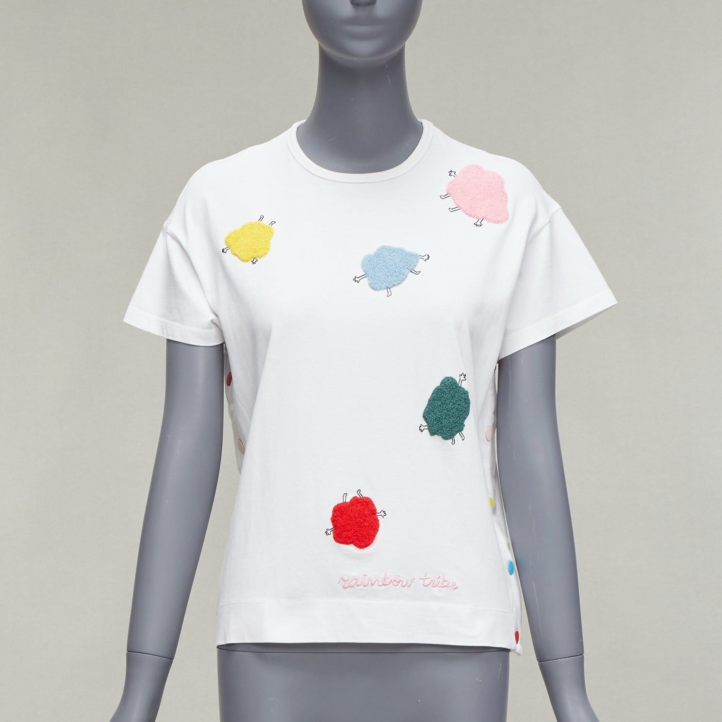 Mira Mikati MIRA MIKATI Rainbow TRibe tufted sheep button side short sleeve tshirt FR34 XS Size XS / US 0-2 / IT 36-38 - 1 Thumbnail