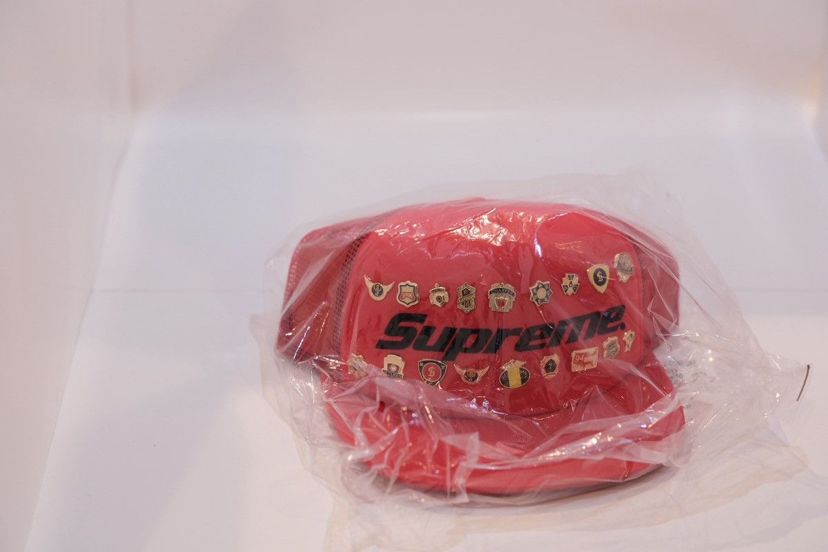 Supreme Supreme Pins Mesh Back 5-Panel Hat Red In Hand Size ONE SIZE - 11 Thumbnail