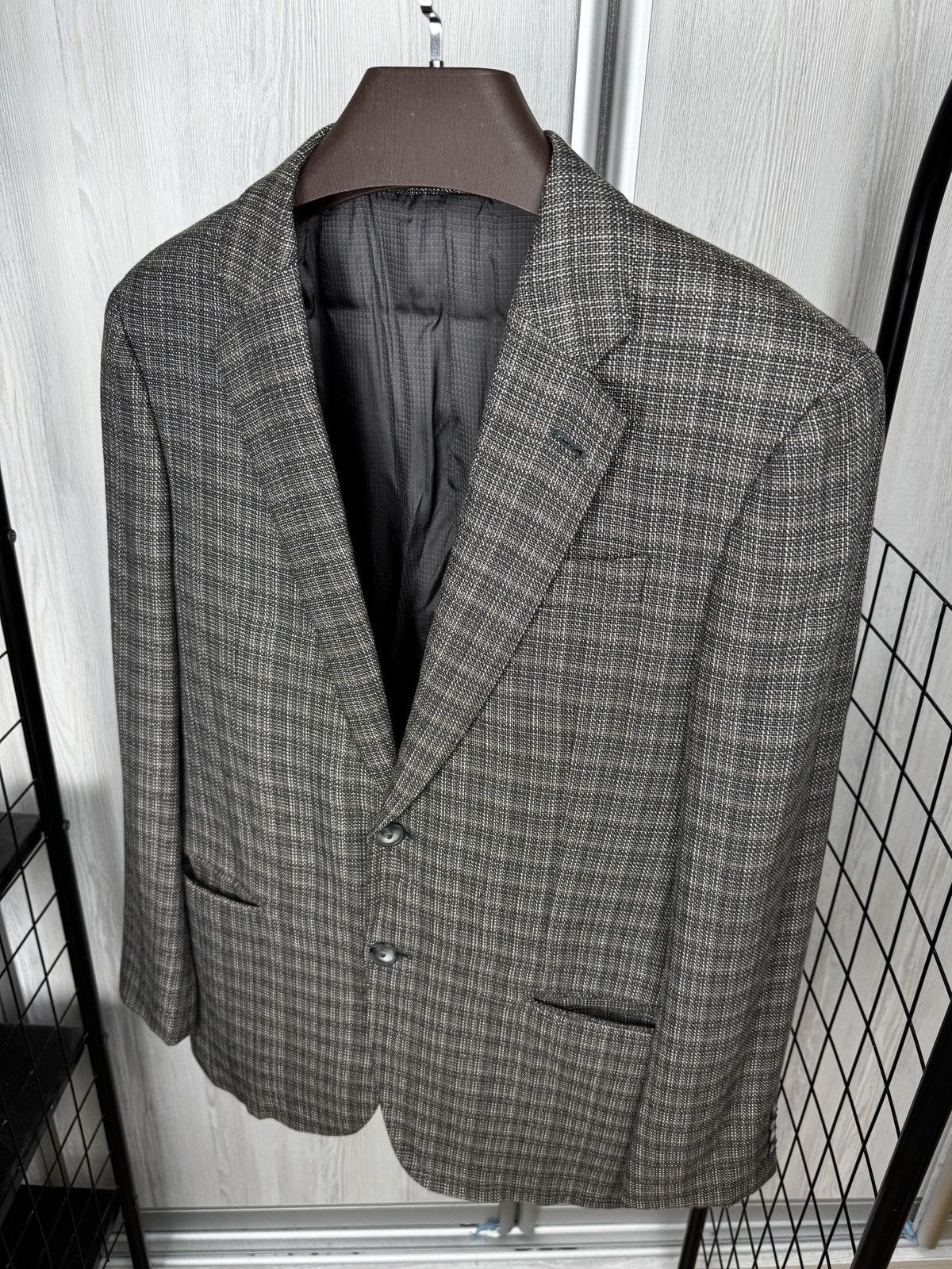 Emporio Armani Emporio Armani G Line Exclusive Fabric Grey Checkered Blazer Size 38R - 7 Thumbnail