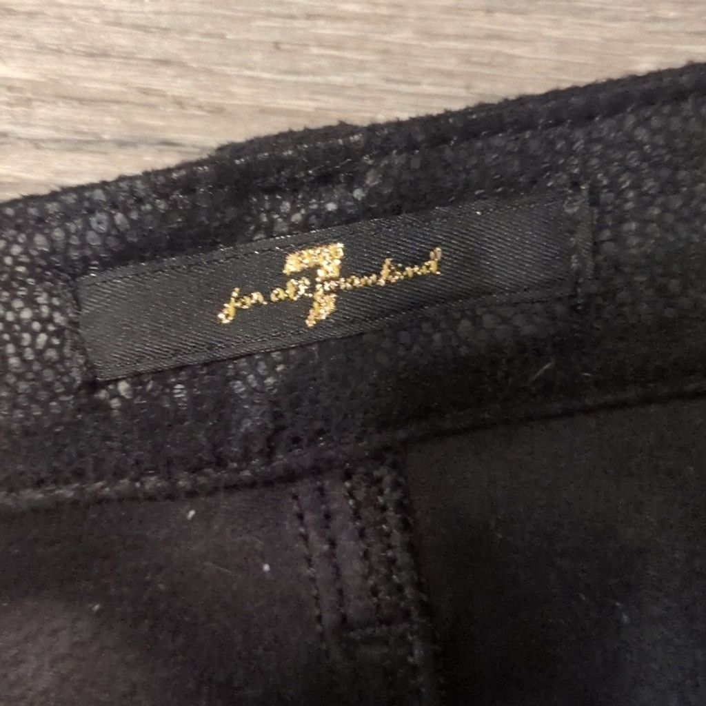 7 For All Mankind 7 for all mankind faux leather black pants size 28 Size 28" / US 6 / IT 42 - 2 Thumbnail