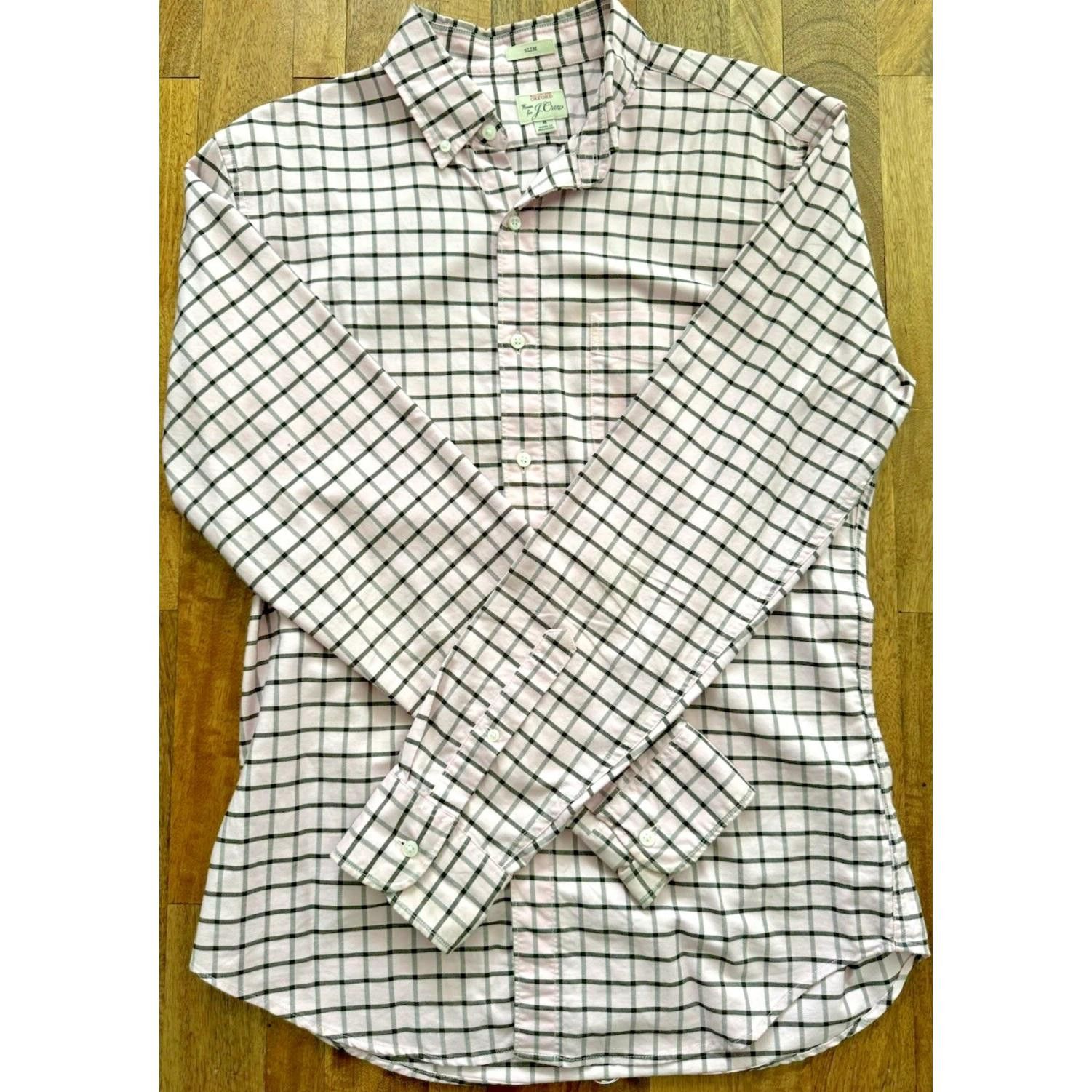 J.Crew J.Crew Slim Fit Plaid Oxford Shirt Mens M Pink Button Down Size US M / EU 48-50 / 2 - 1 Thumbnail