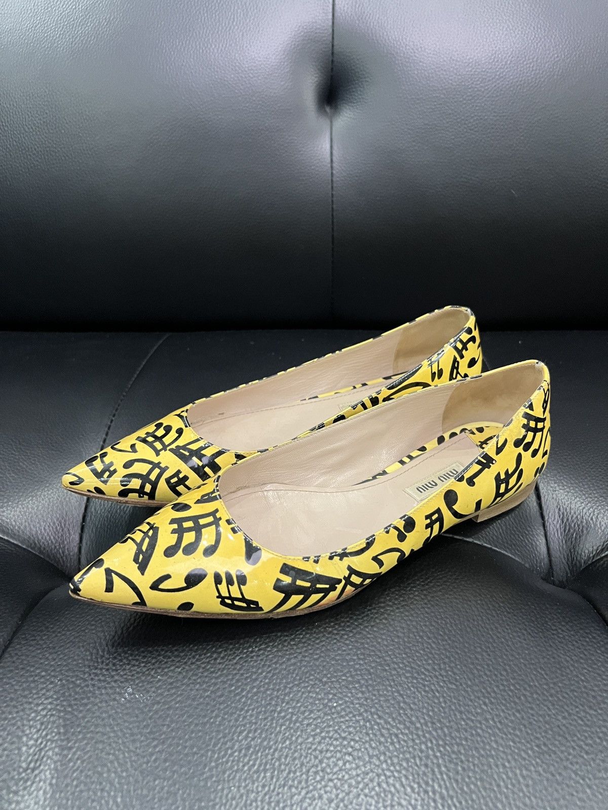Miu Miu Miu Miu Musical Note Pointed-Toe Flats Size US 7 / IT 37 - 1 Thumbnail