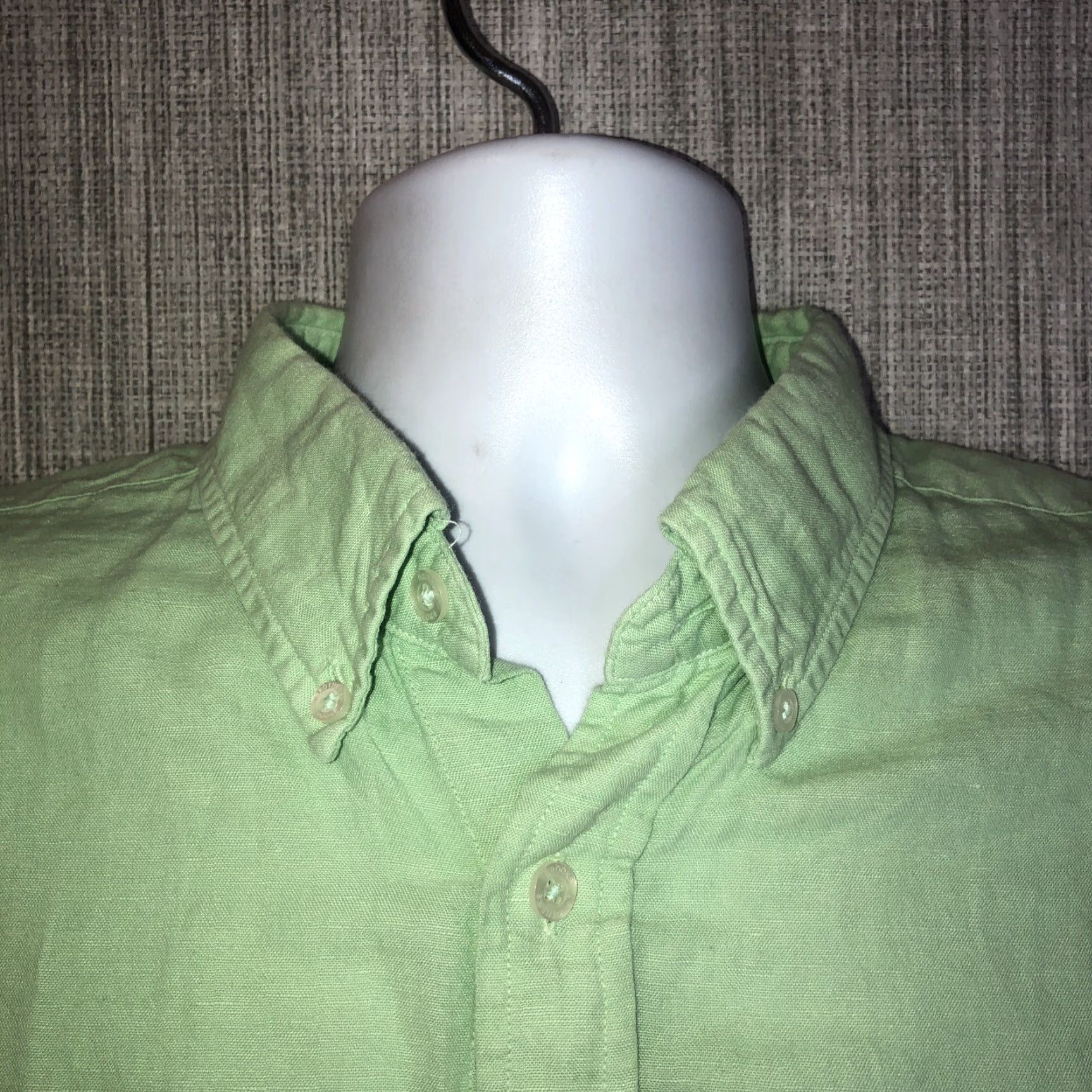 Brooks Brothers BROOKS BROTHERS RED FLEECE Linen Shirt Men Large Short Sleeve Collared Green Button-Up Shirt Size US L / EU 52-54 / 3 - 2 Thumbnail