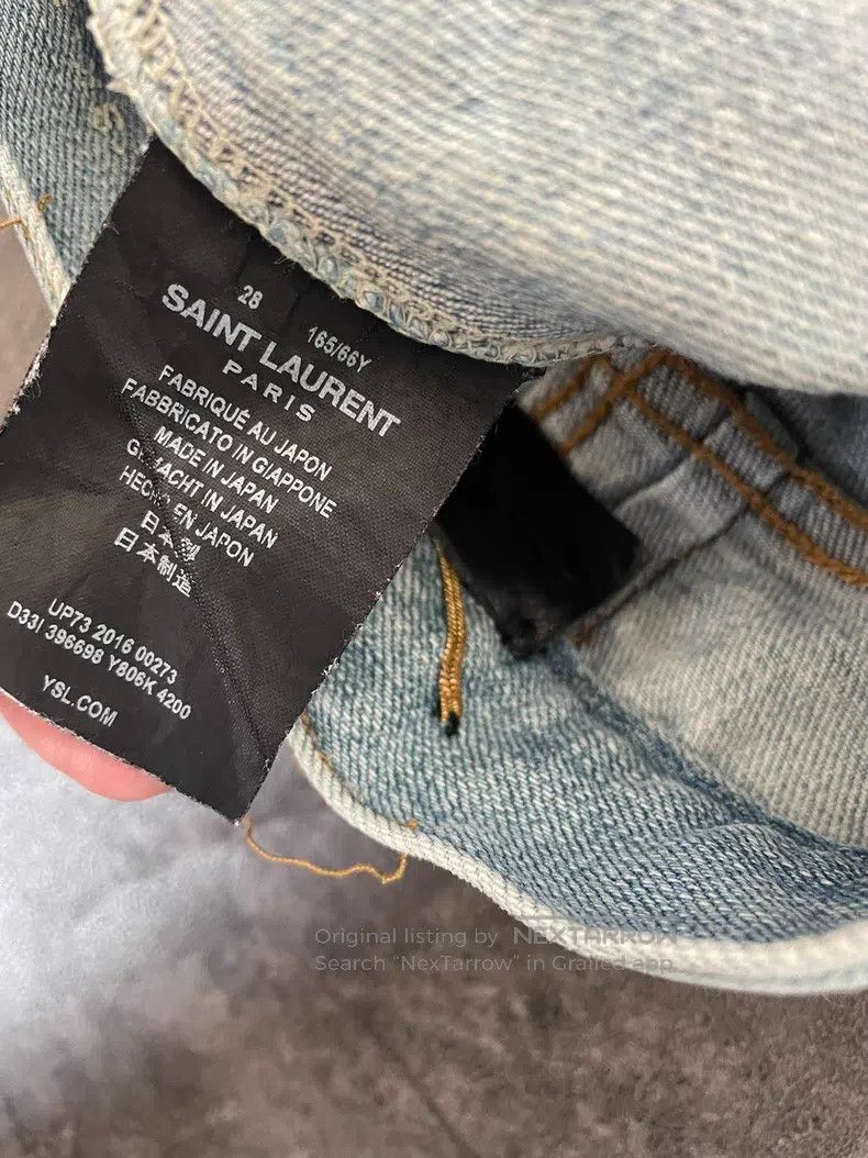 Saint Laurent Paris Saint Laurent Paris Light blue water-washed destroyed Size US 28 / EU 44 - 6 Thumbnail