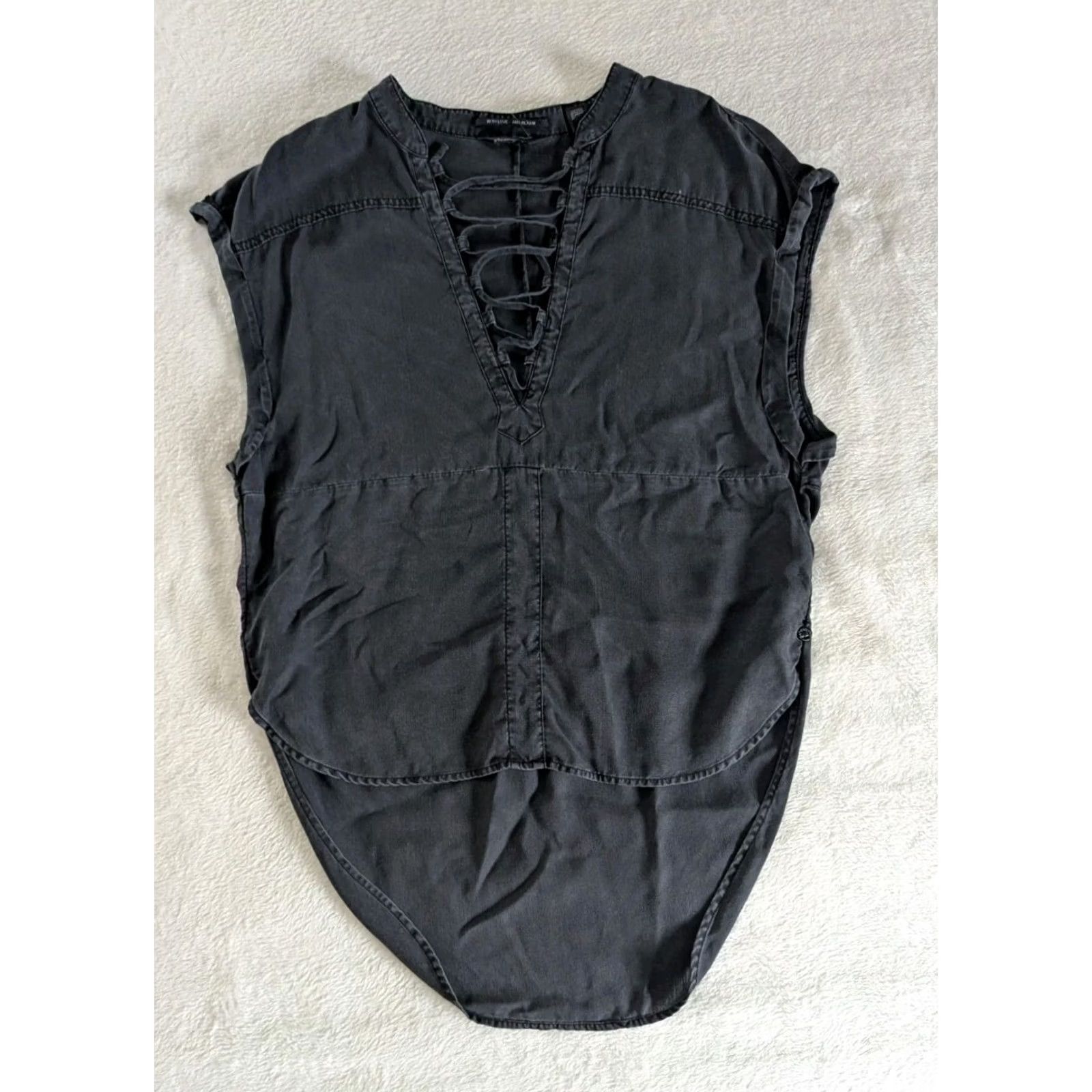 Scotch & Soda Scotch & Soda Sleeveless Gray Top Lace Up Women Size 1 Tank Neutral Minimalist Womens Size XS / US 0-2 / IT 36-38 - 2 Thumbnail