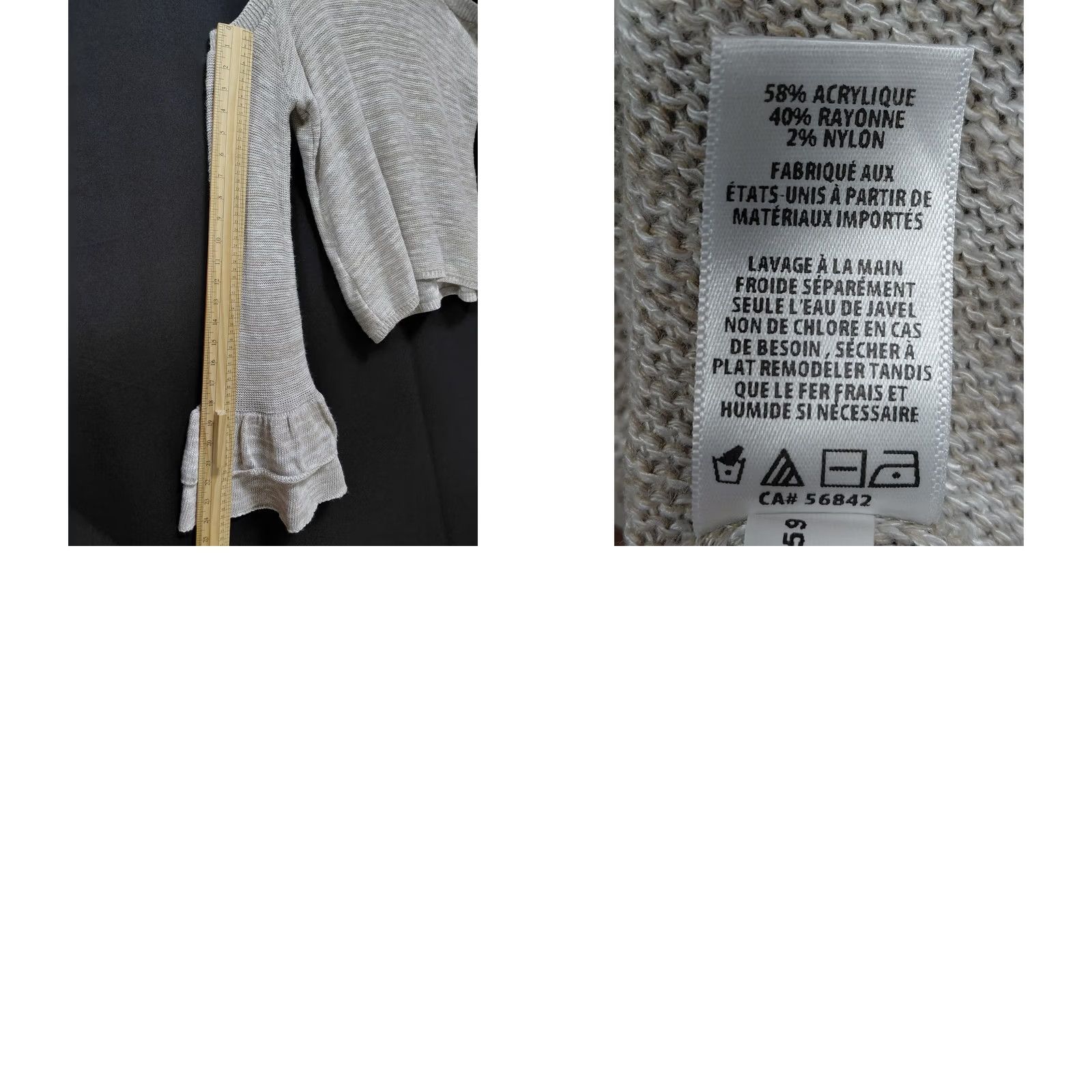 Express EXPRESS Gray Knit Top Cold Shoulder Long Sleeve Women M Blouse Crew Neck Pullover Lightweight Solid Size M / US 6-8 / IT 42-44 - 8 Thumbnail
