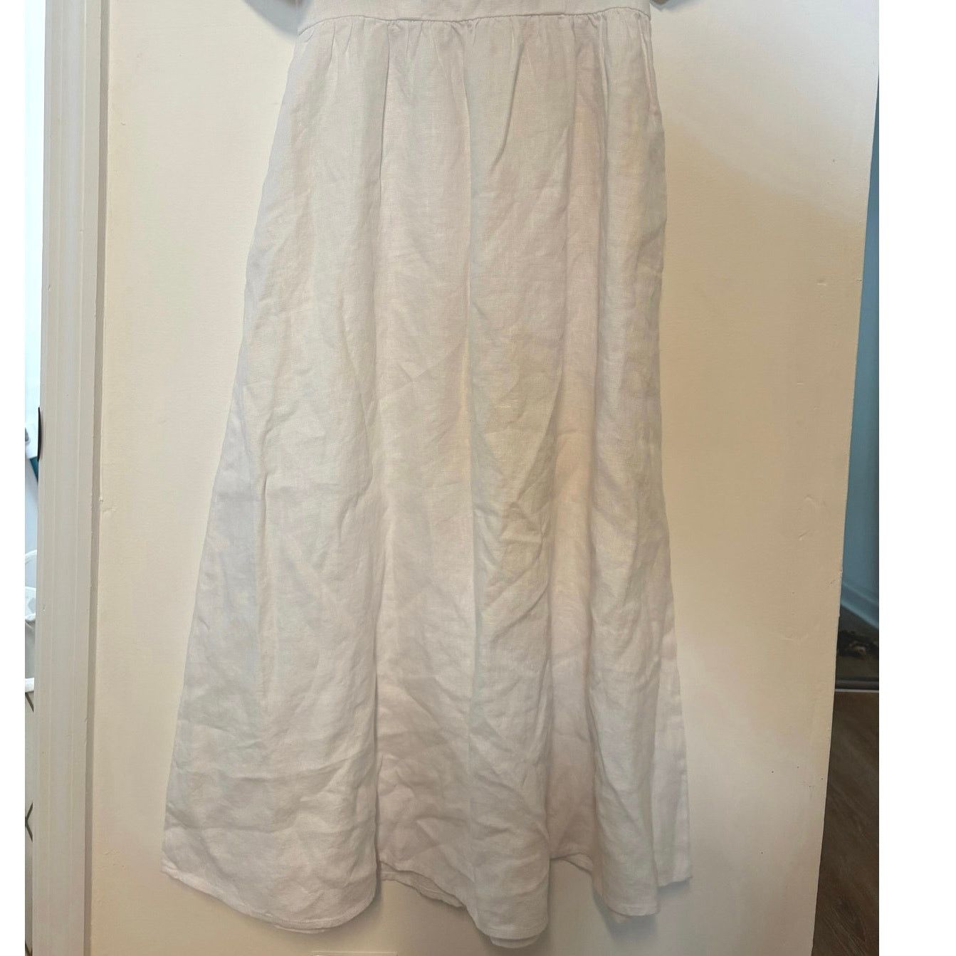 Madewell Madewell Cassie Button-Front Midi Dress Linen White Size XS Size XS / US 0-2 / IT 36-38 - 9 Thumbnail