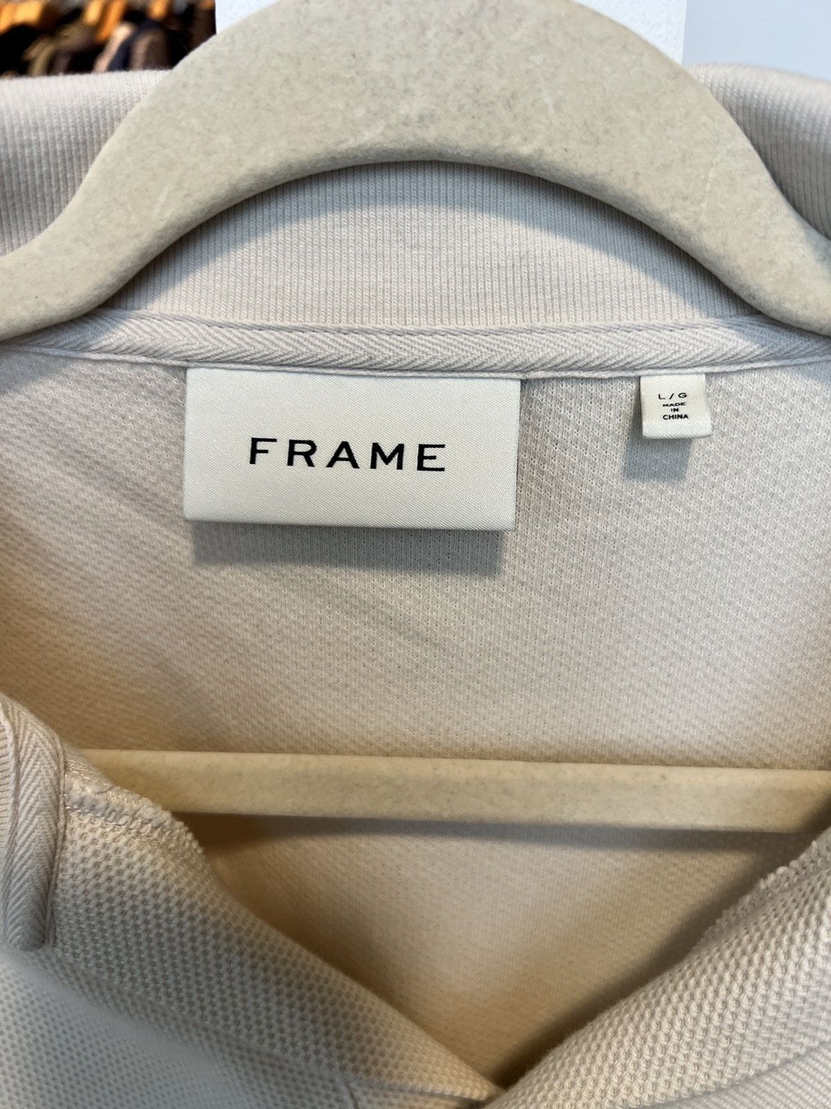 Frame Frame Luxury Knit Polo Shirt Cream White Large Size US L / EU 52-54 / 3 - 2 Thumbnail