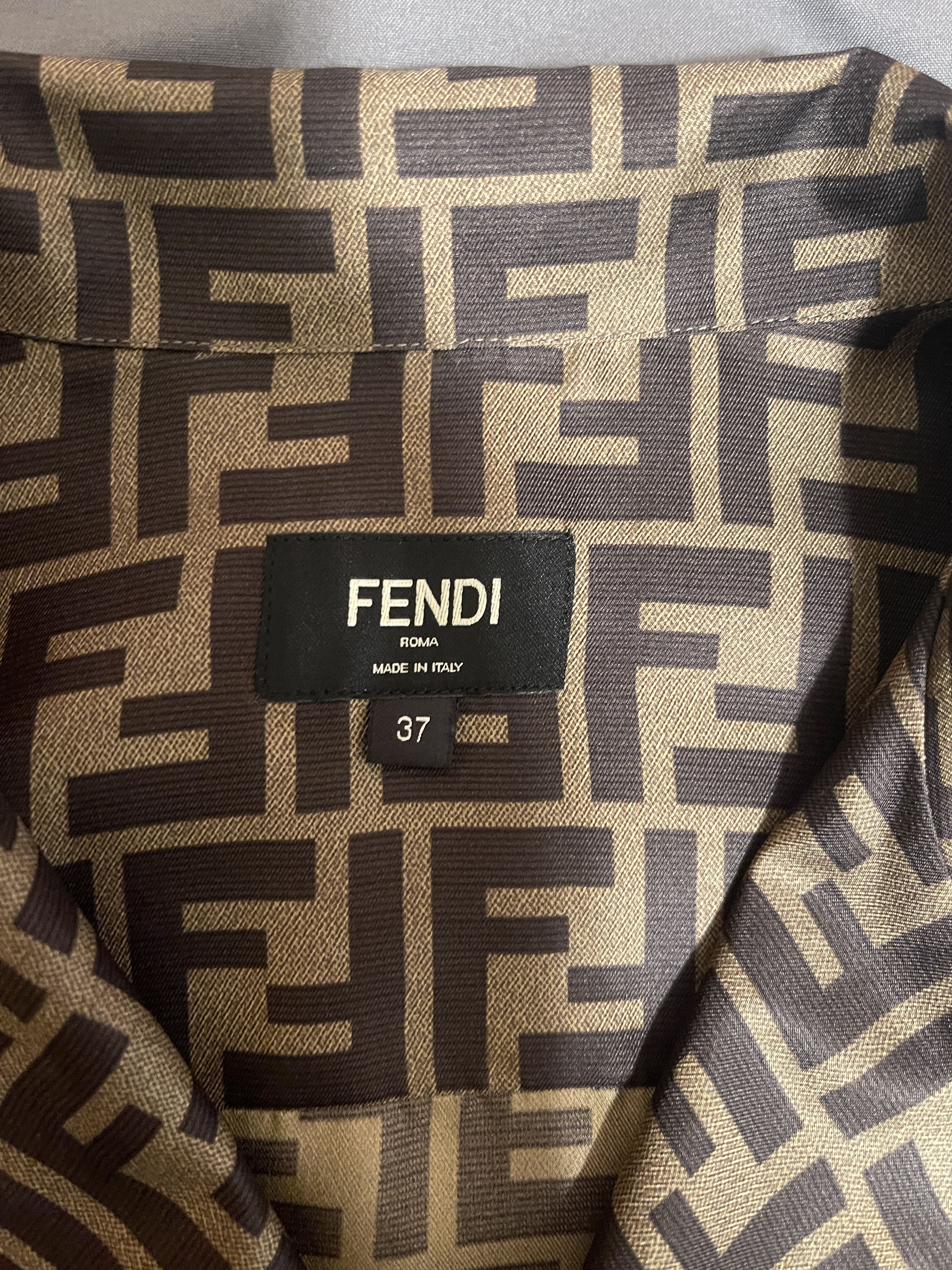 Fendi Fendi Brown Silk Shirt - Rare Size US XS / EU 42 / 0 - 9 Thumbnail