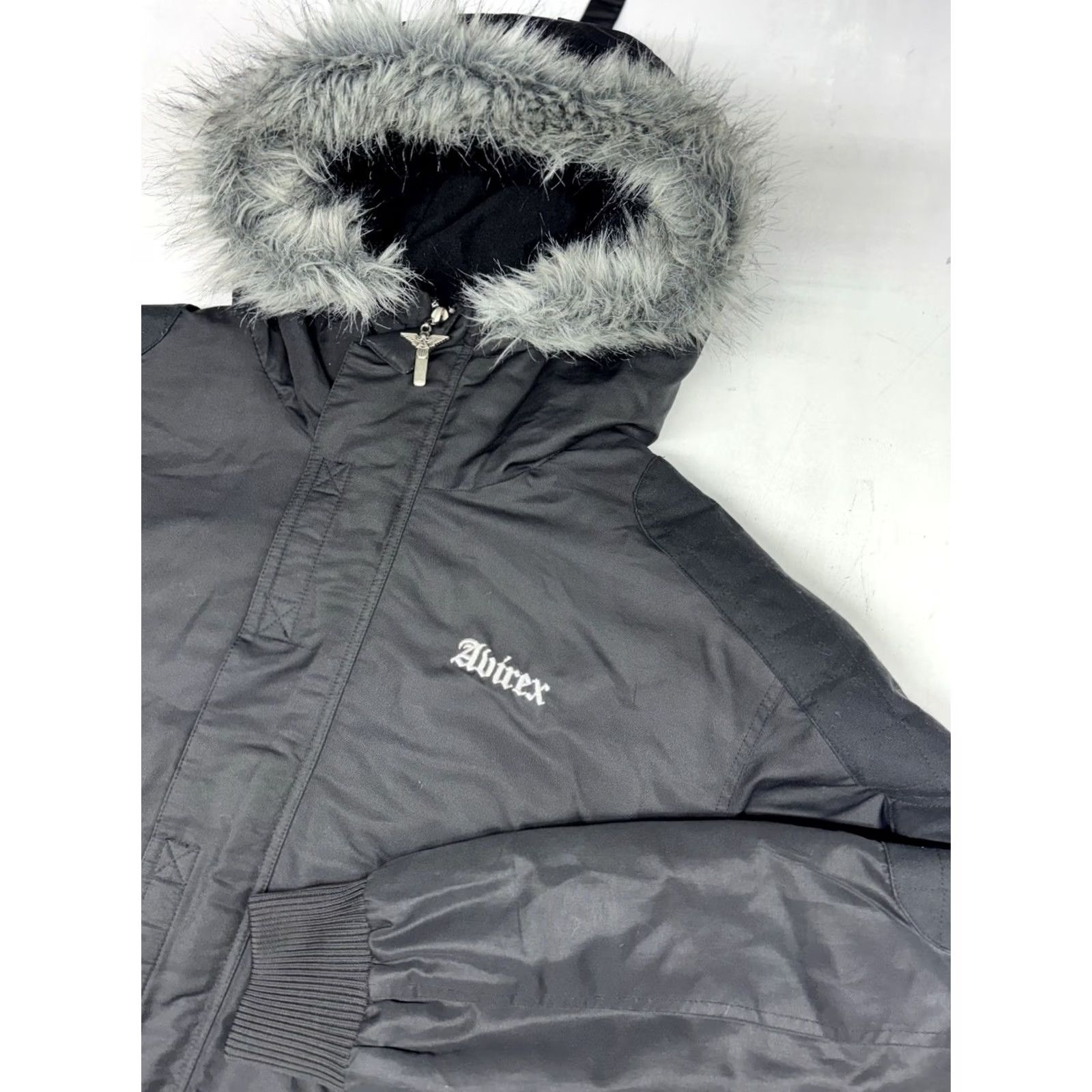Avirex Avirex Parka Jacket Hood Fur Black Mens Large Y2K Streetwear Hip Hop NY Full Zip Size US L / EU 52-54 / 3 - 2 Thumbnail